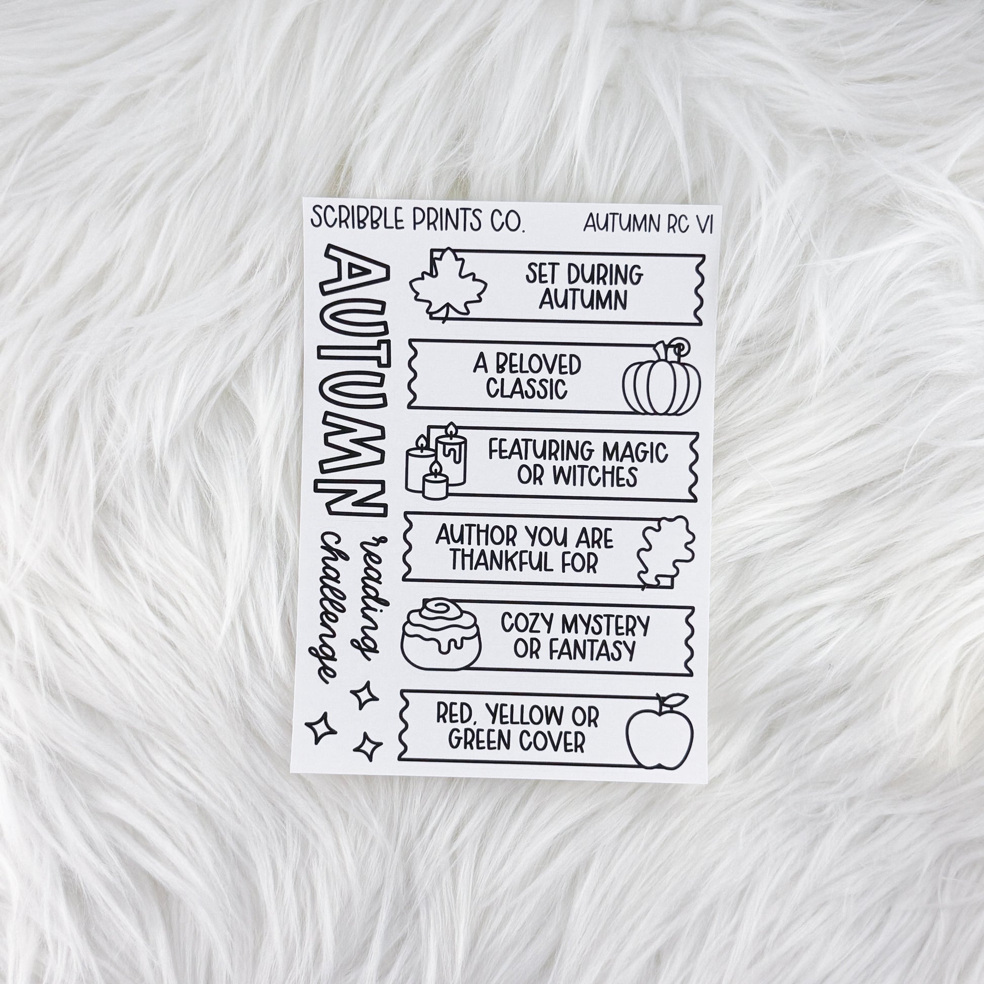 Autumn Reading Challenge V1-2 // Matte Reading Journal Stickers