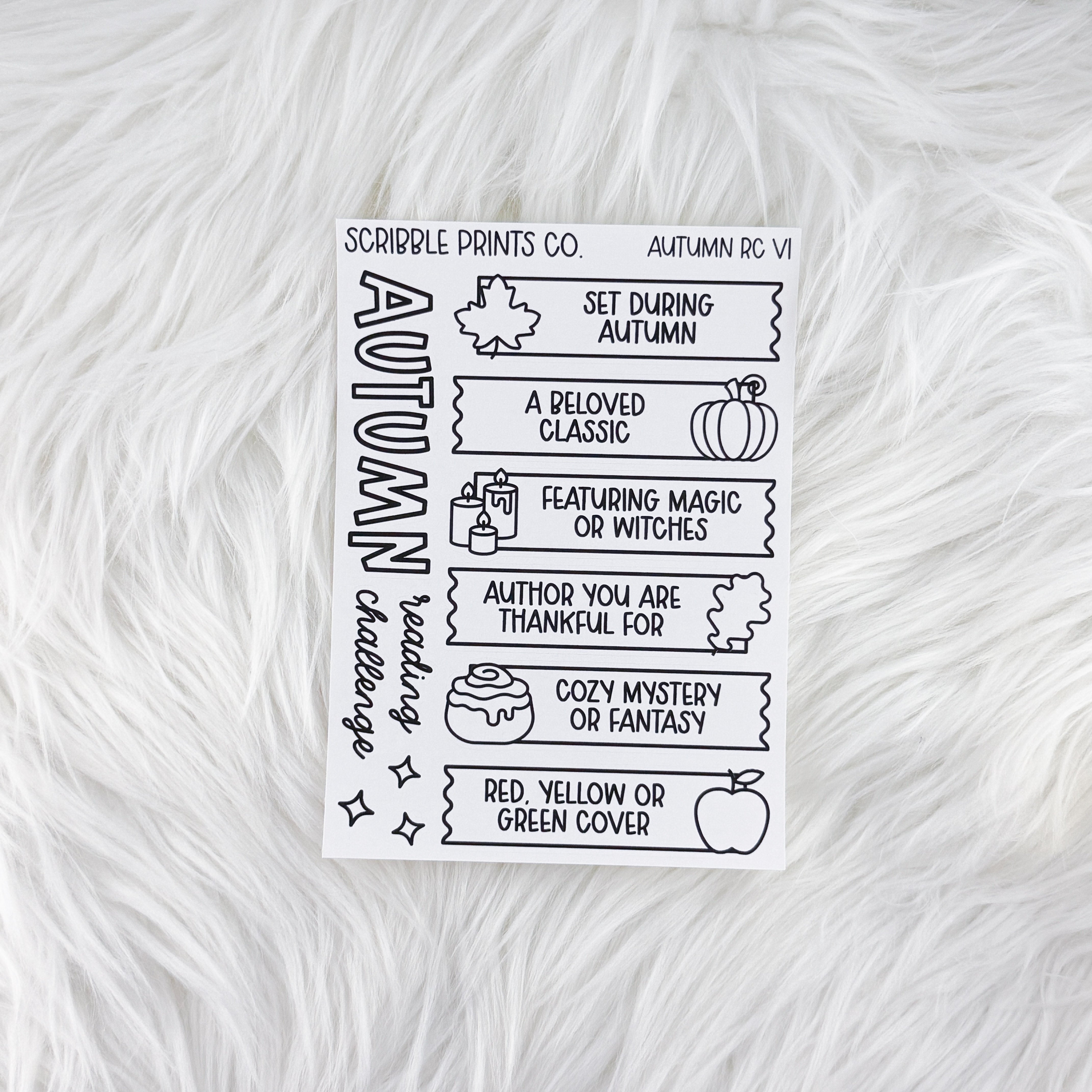 Autumn Reading Challenge V1-2 // Matte Reading Journal Stickers