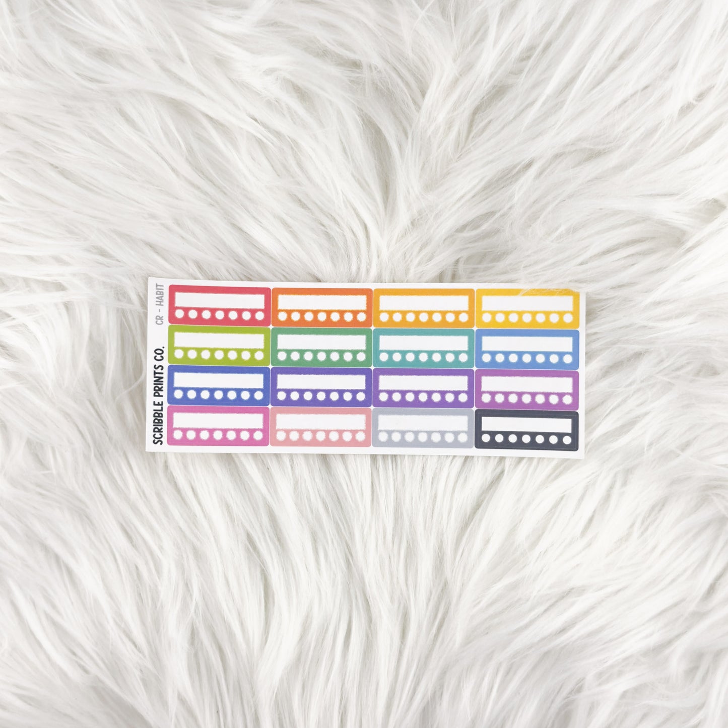 Classic Rainbow Stickers for Hobonichi Cousin | Multicolor Functional Planner Stickers