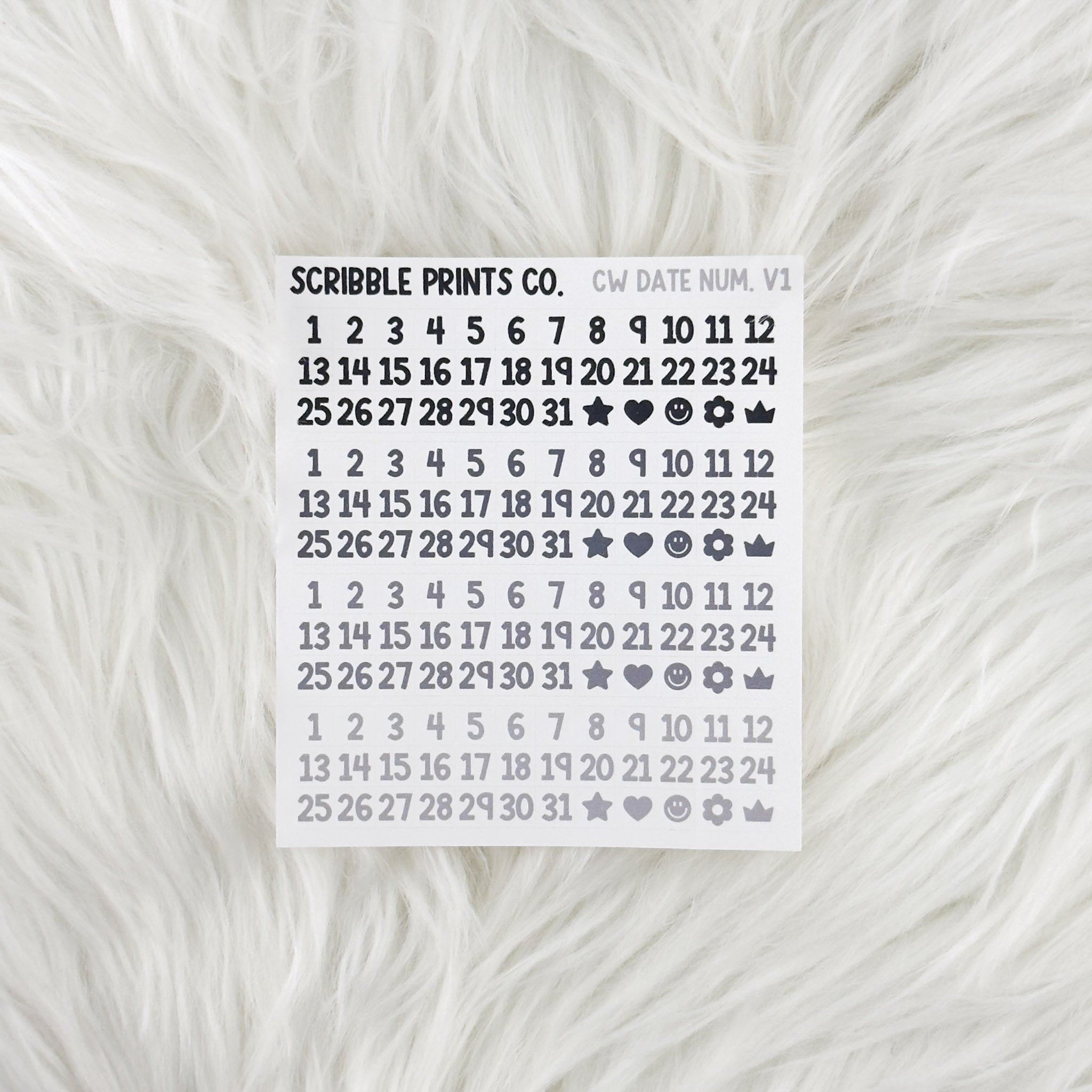 Weekly Date Squares V1 – Matte Stickers for Hobonichi Cousin & Planners