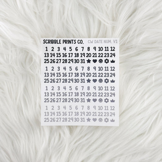 Weekly Date Squares – Matte Stickers for Hobonichi Cousin & Planners