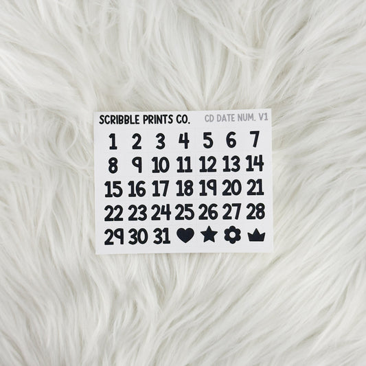 Daily Date Squares – Matte Stickers for Hobonichi & Undated Planners