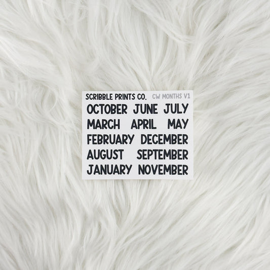 Month Labels – Matte Stickers for Hobonichi Cousin & Planners