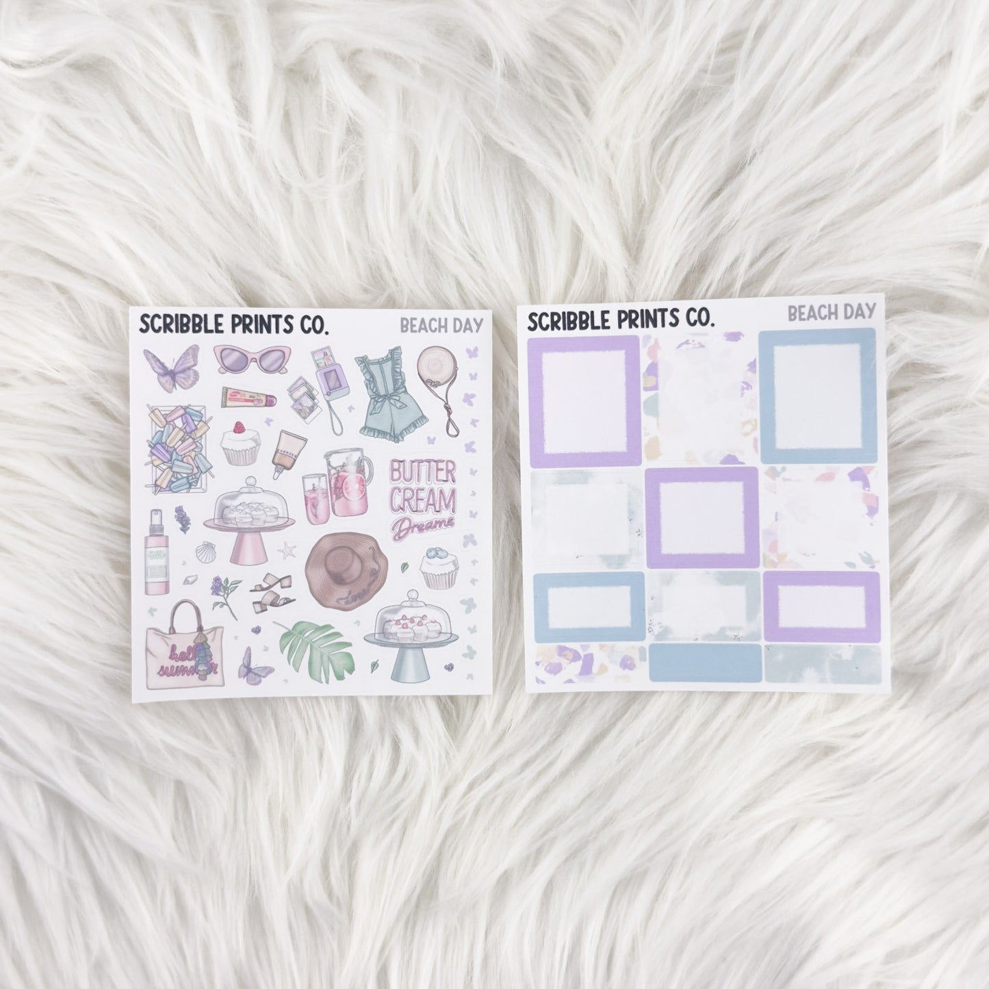 Beach Day – Matte Hobonichi Cousin Monthly Sticker Kit