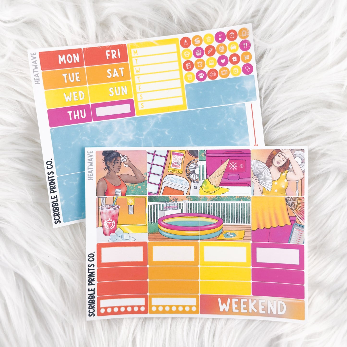Heatwave – Matte Hobonichi Cousin Weekly Sticker Kit