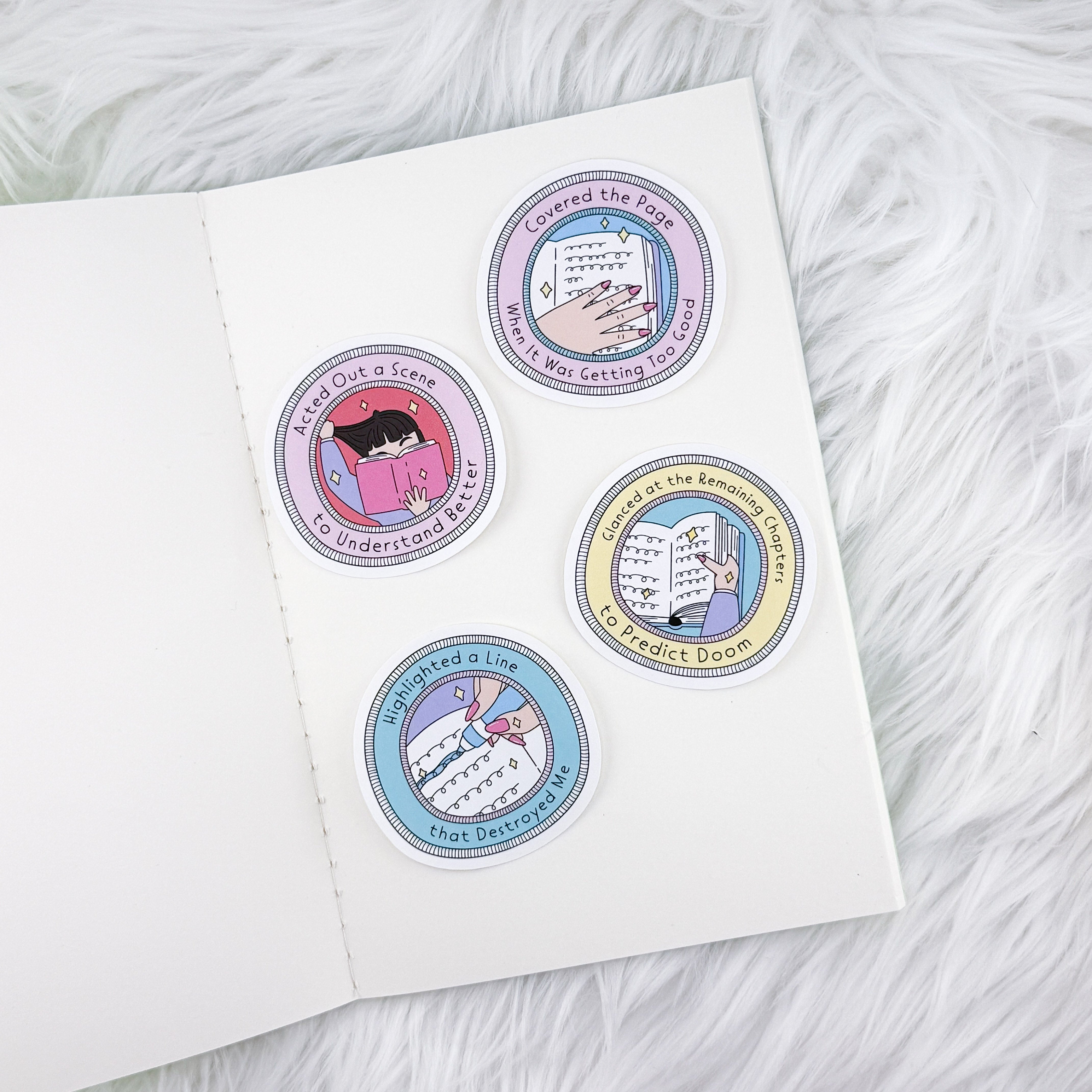 Bookish Merit Patch Bundle // Large Matte Deco Sticker for Journals