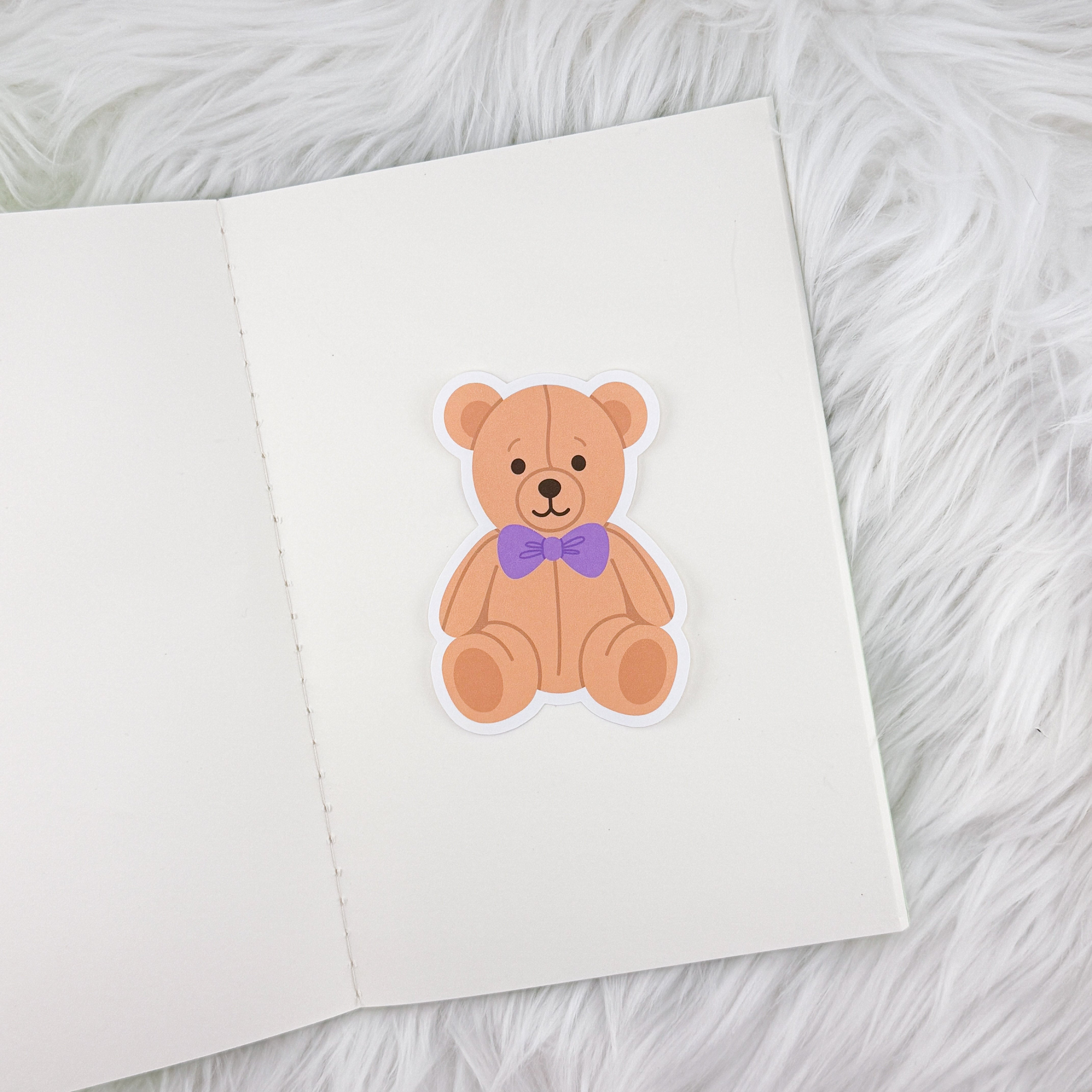 Teddy Bear // Large Matte Deco Sticker for Journals