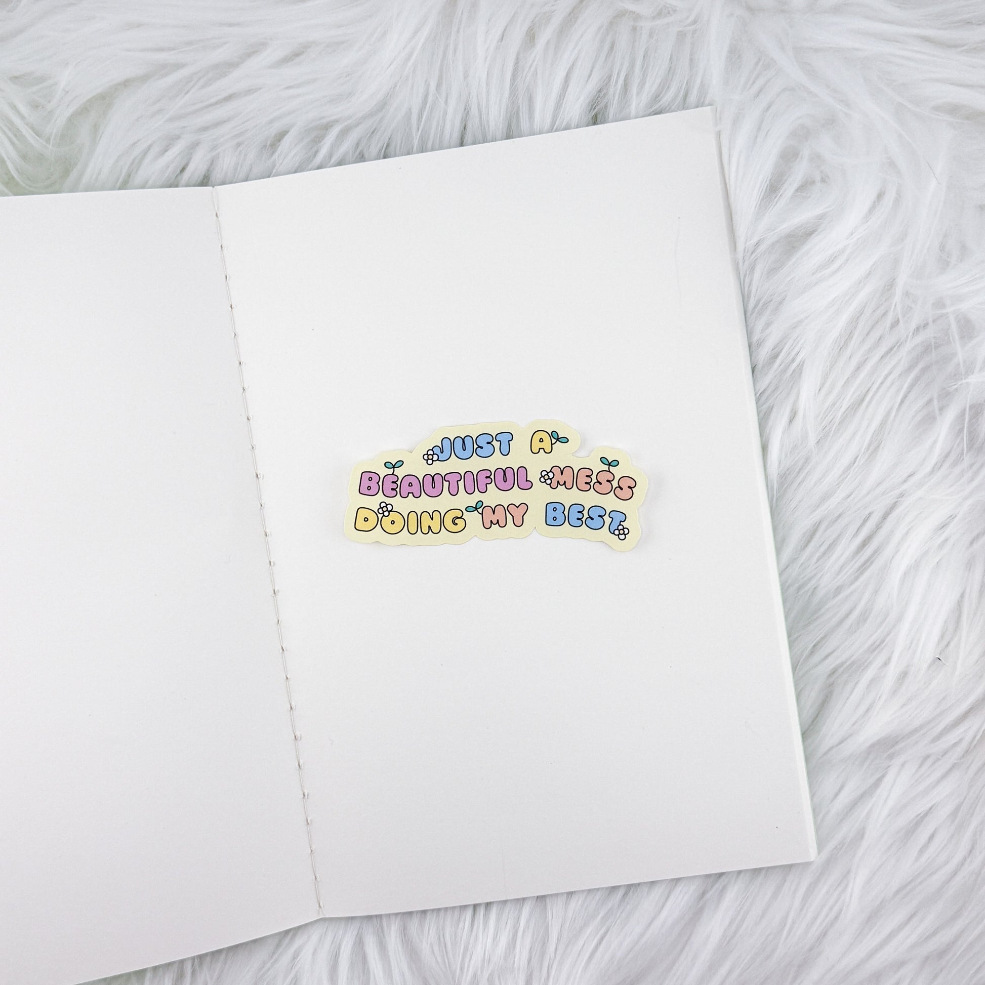 Just A Mess // Large Matte Deco Sticker for Journals