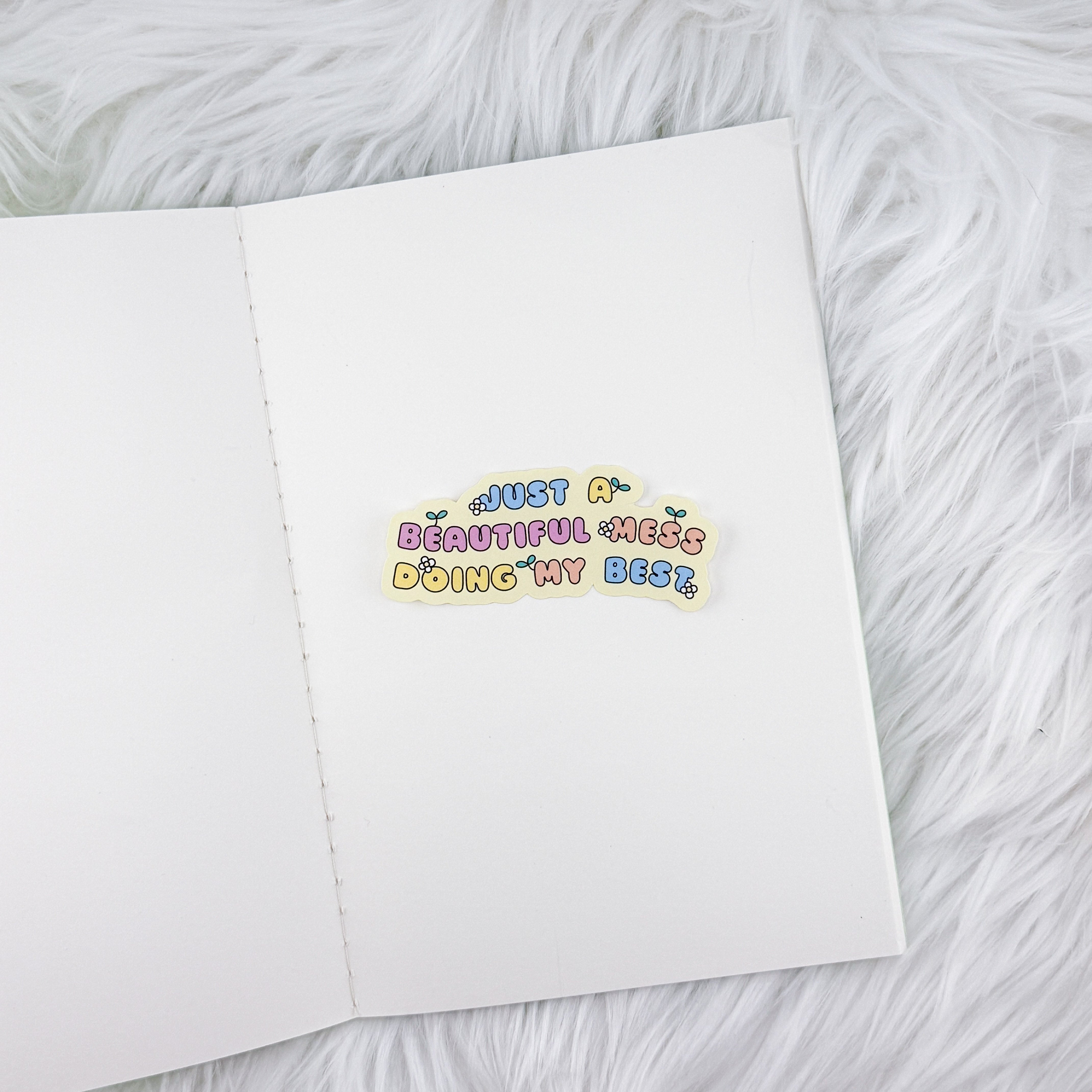 Just A Mess // Large Matte Deco Sticker for Journals