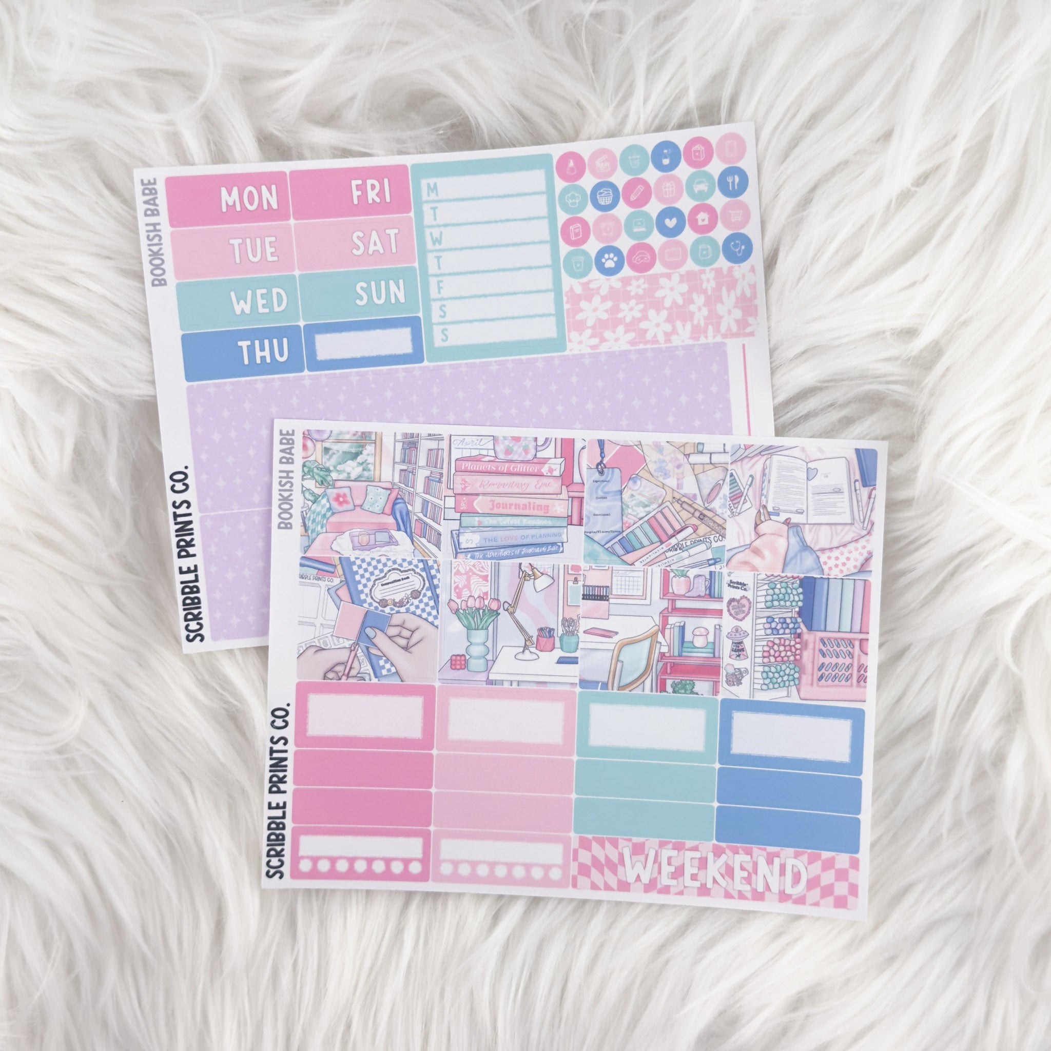 Bookish Babe – Matte Hobonichi Cousin Weekly Sticker Kit