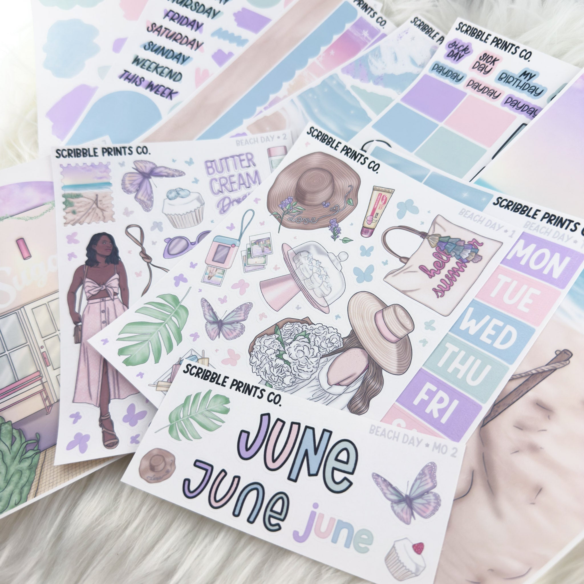 Beach Day Journal Sticker Collection | Matte Removable Reading & Planner Stickers