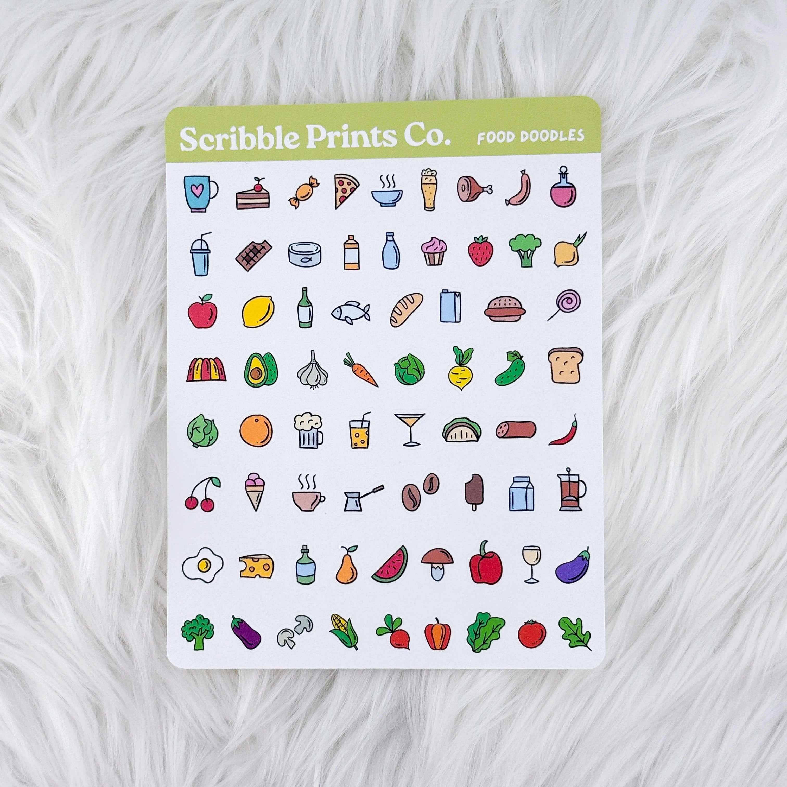 Food Doodles – Deco // Matte Journal Stickers
