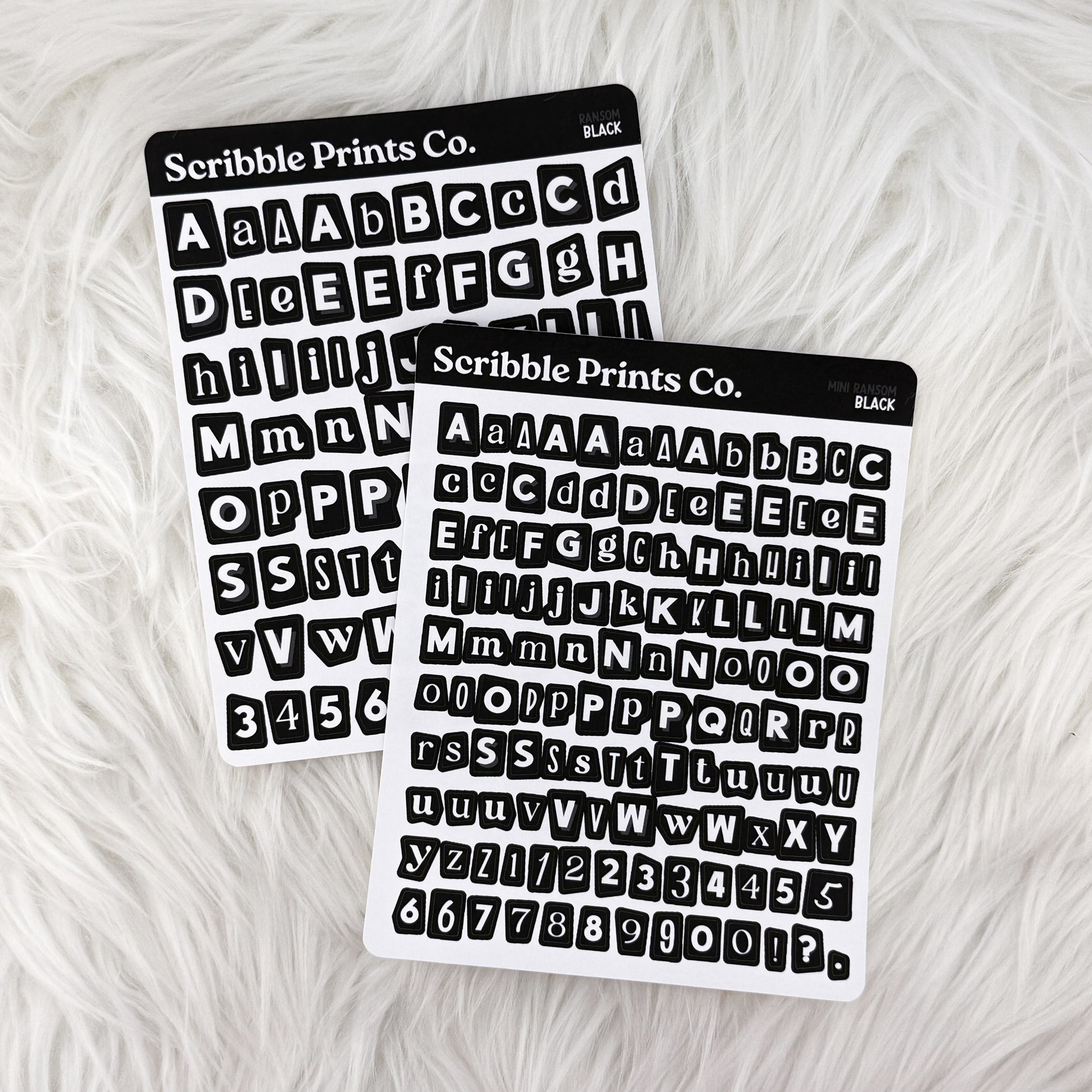 Ransom Letters // Matte Journal StickersBlack Regular