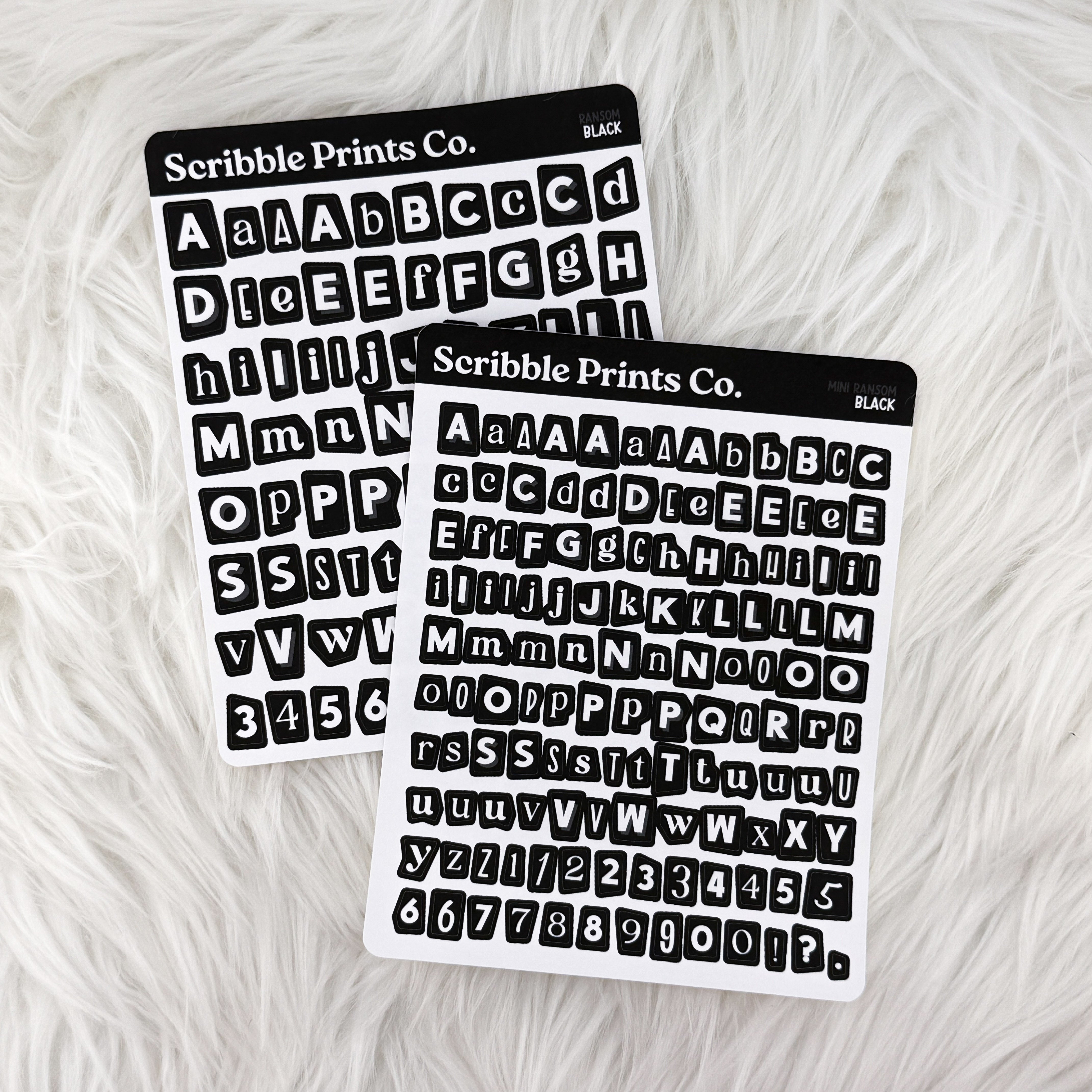 Ransom Letters // Matte Journal StickersBlack Regular