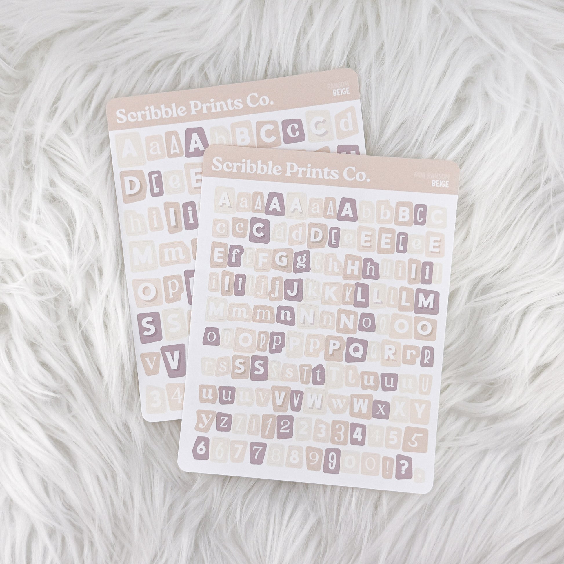 Ransom Letters // Matte Journal StickersBeige Regular