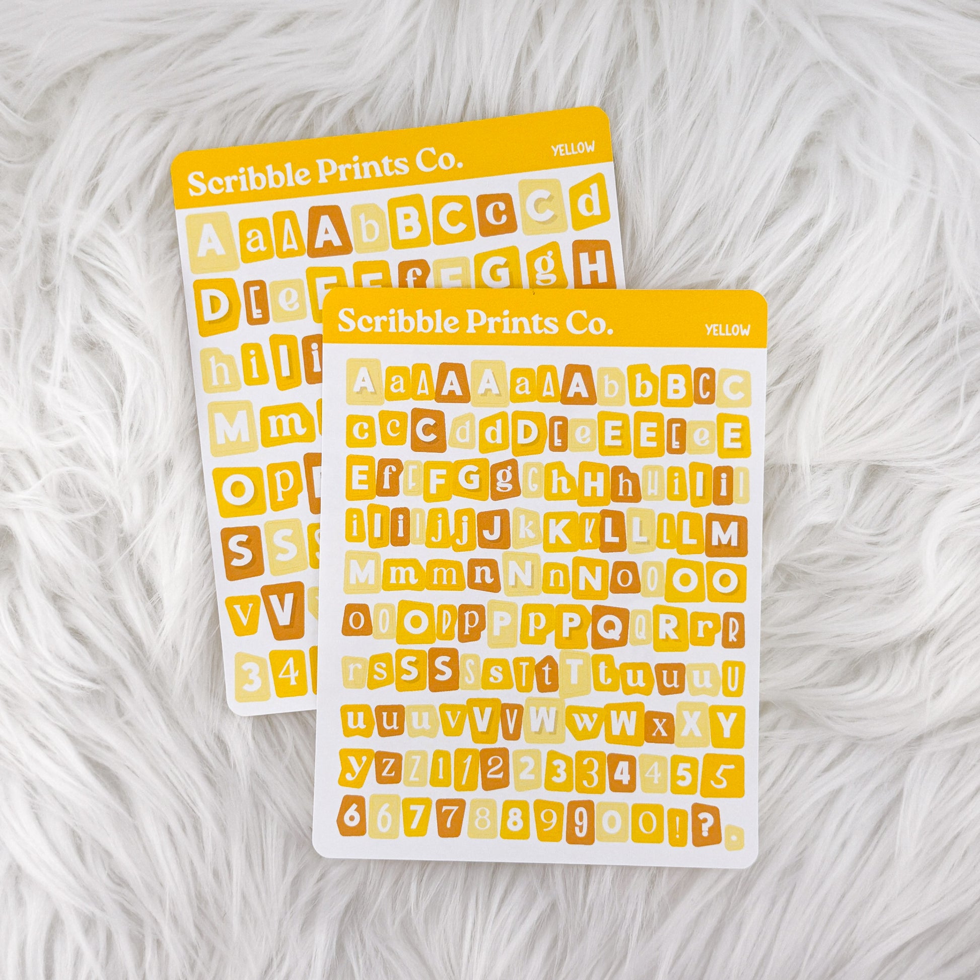 Ransom Letters // Matte Journal StickersYellow Regular