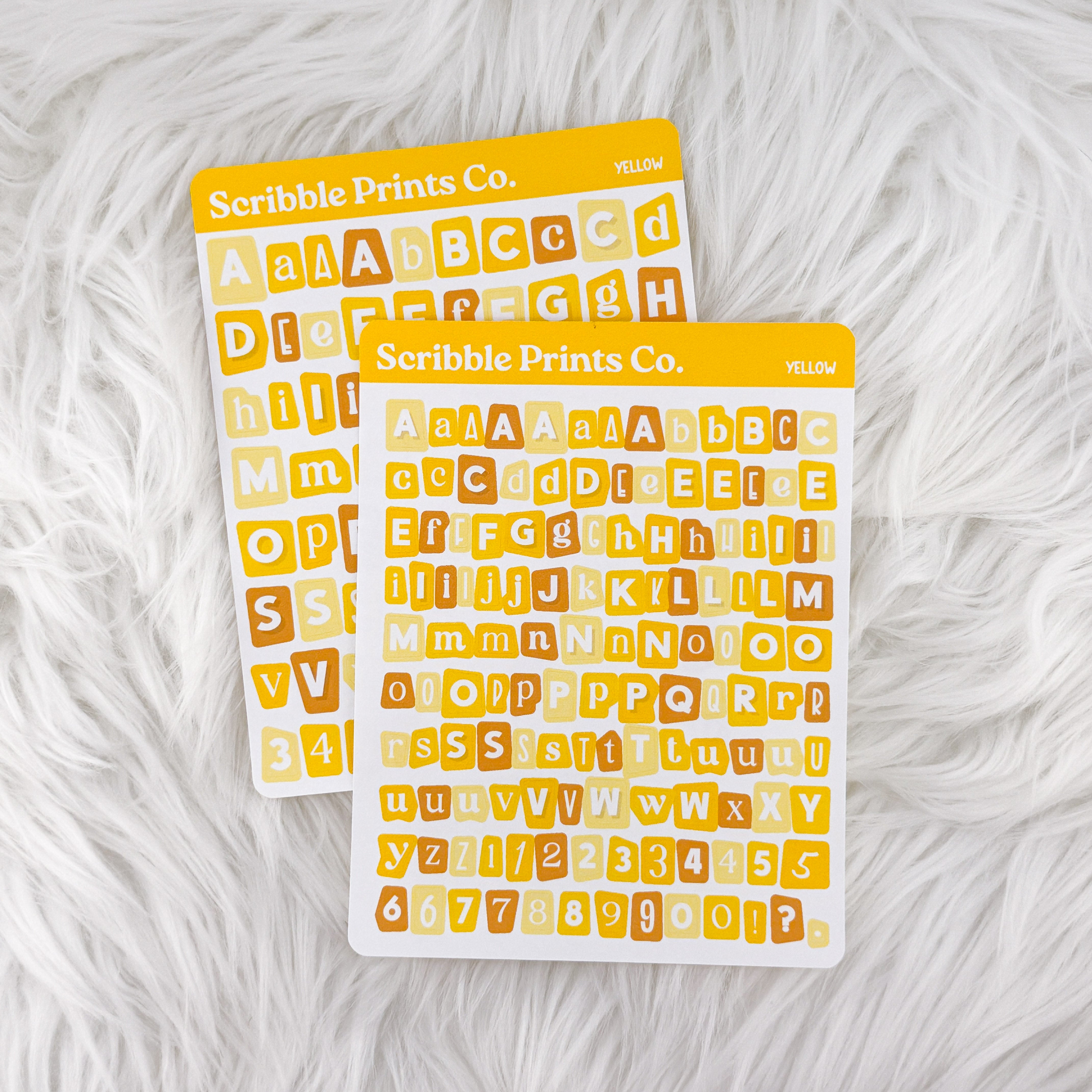 Ransom Letters // Matte Journal StickersYellow Regular