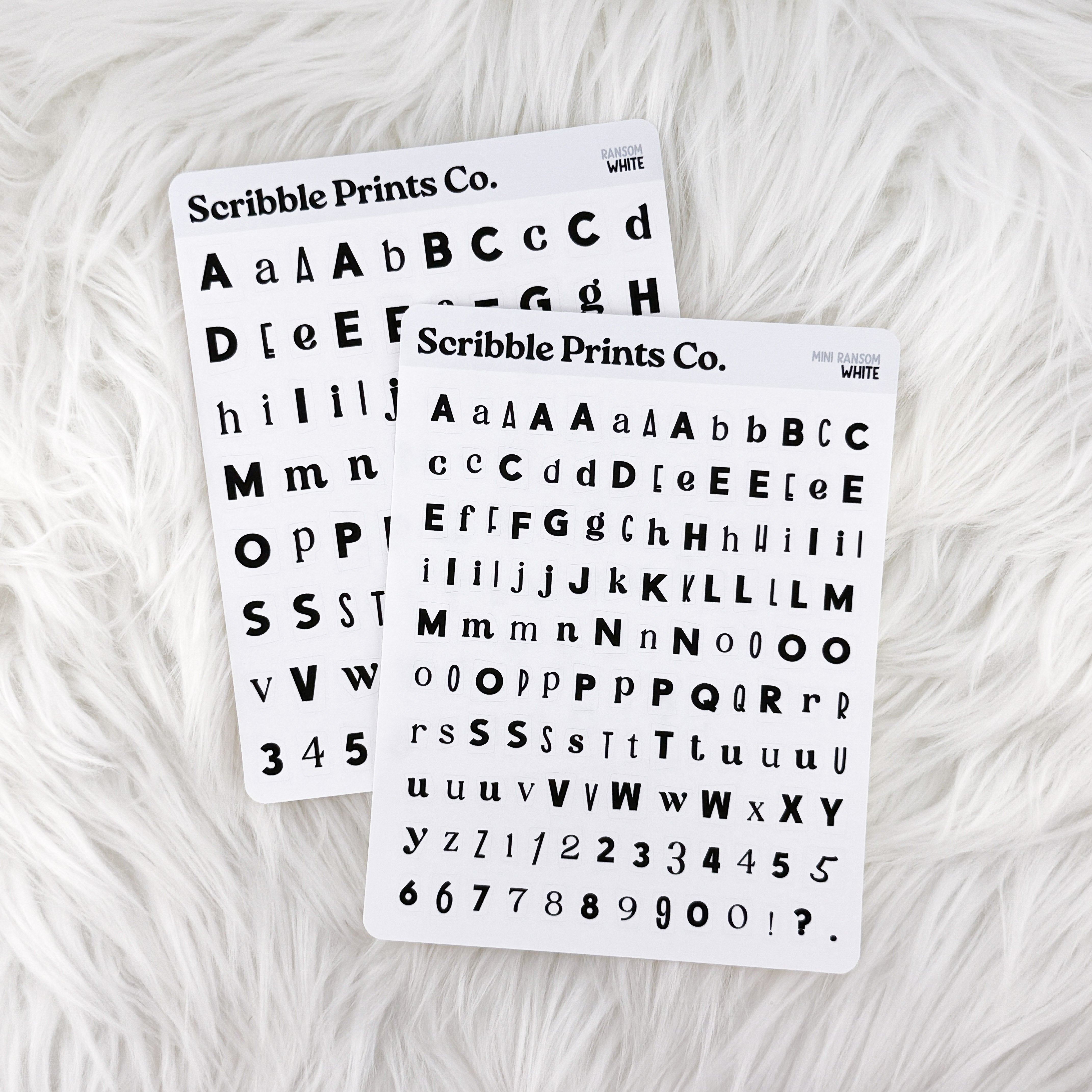 Ransom Letters // Matte Journal StickersWhite Regular