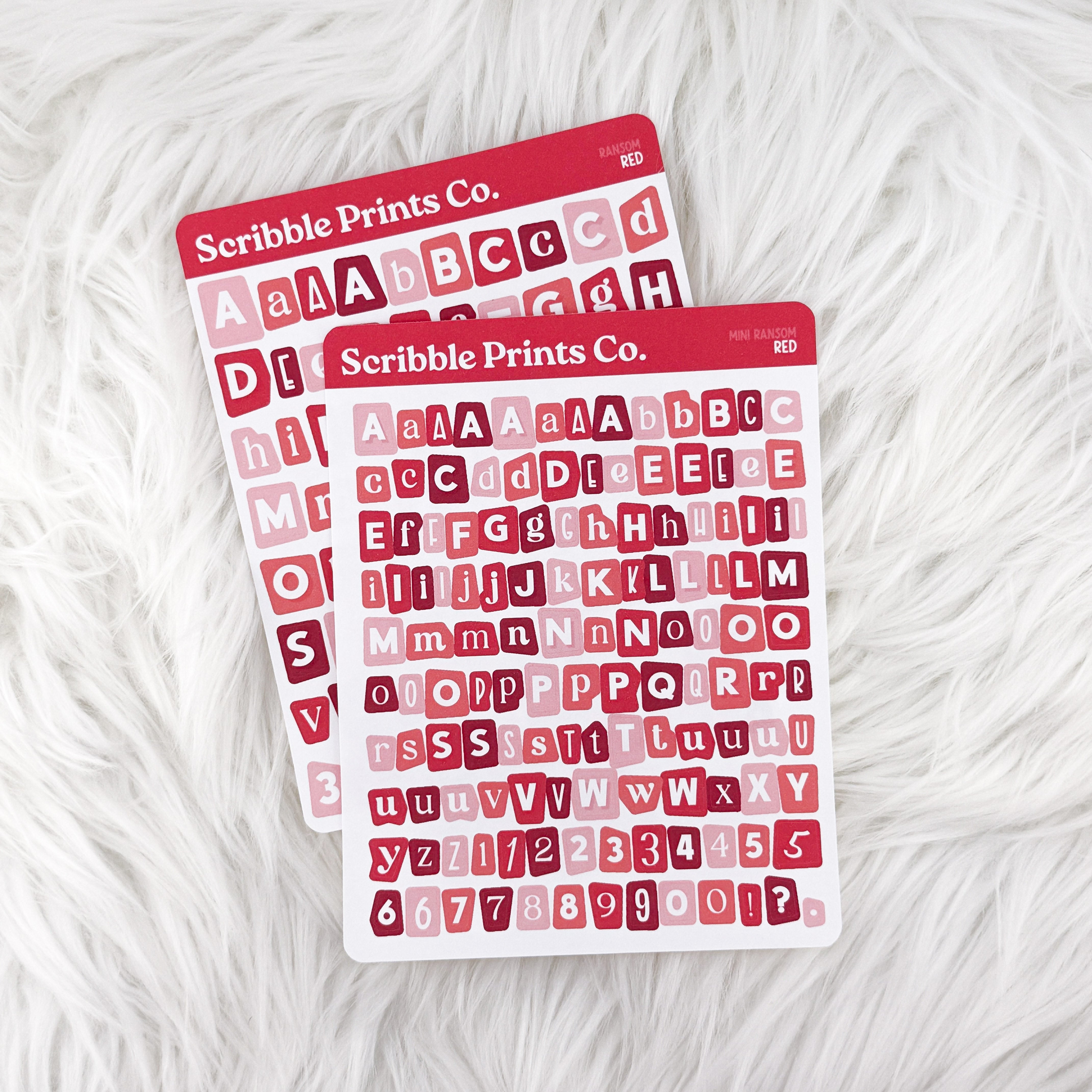 Ransom Letters // Matte Journal StickersRed Regular