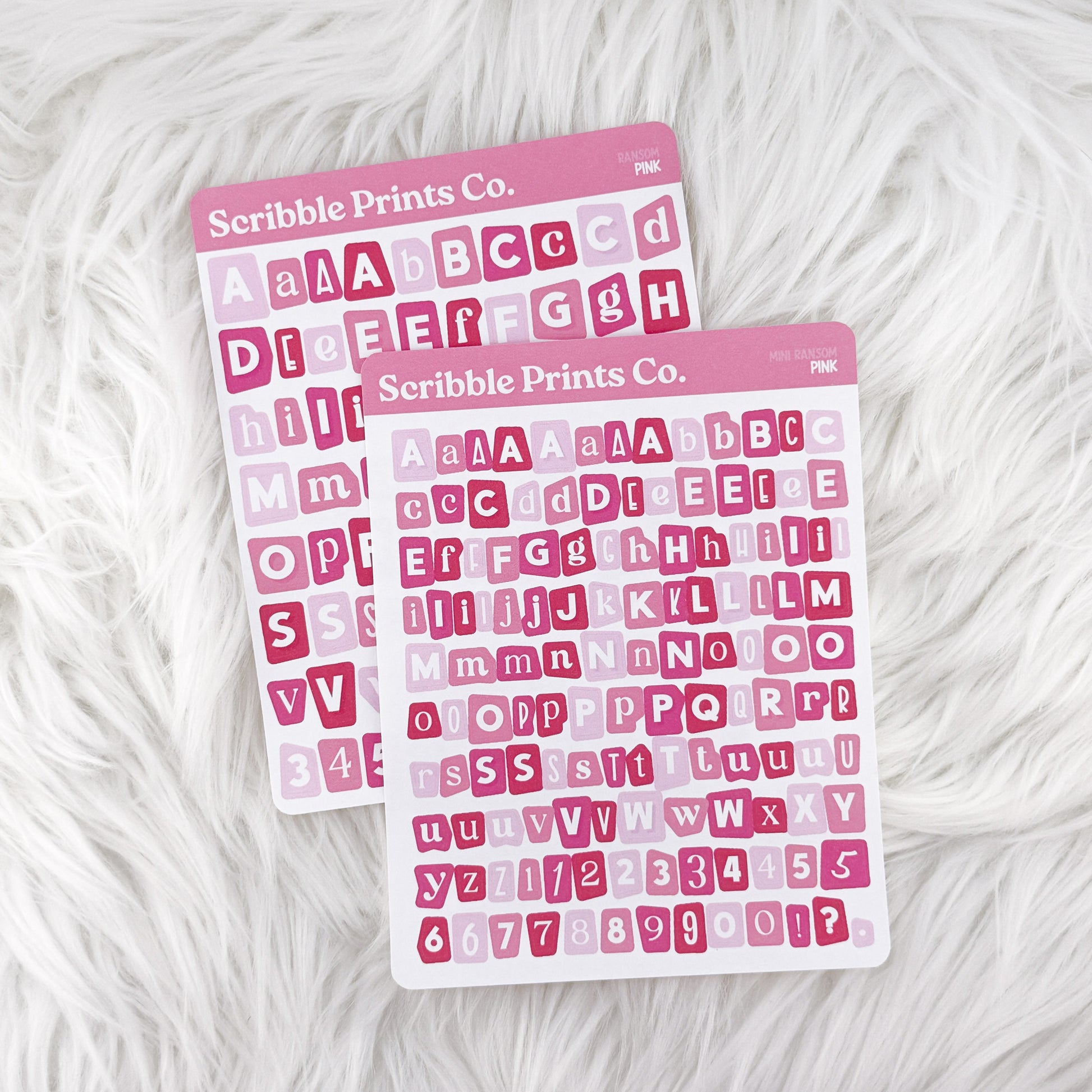 Ransom Letters // Matte Journal StickersPink Regular