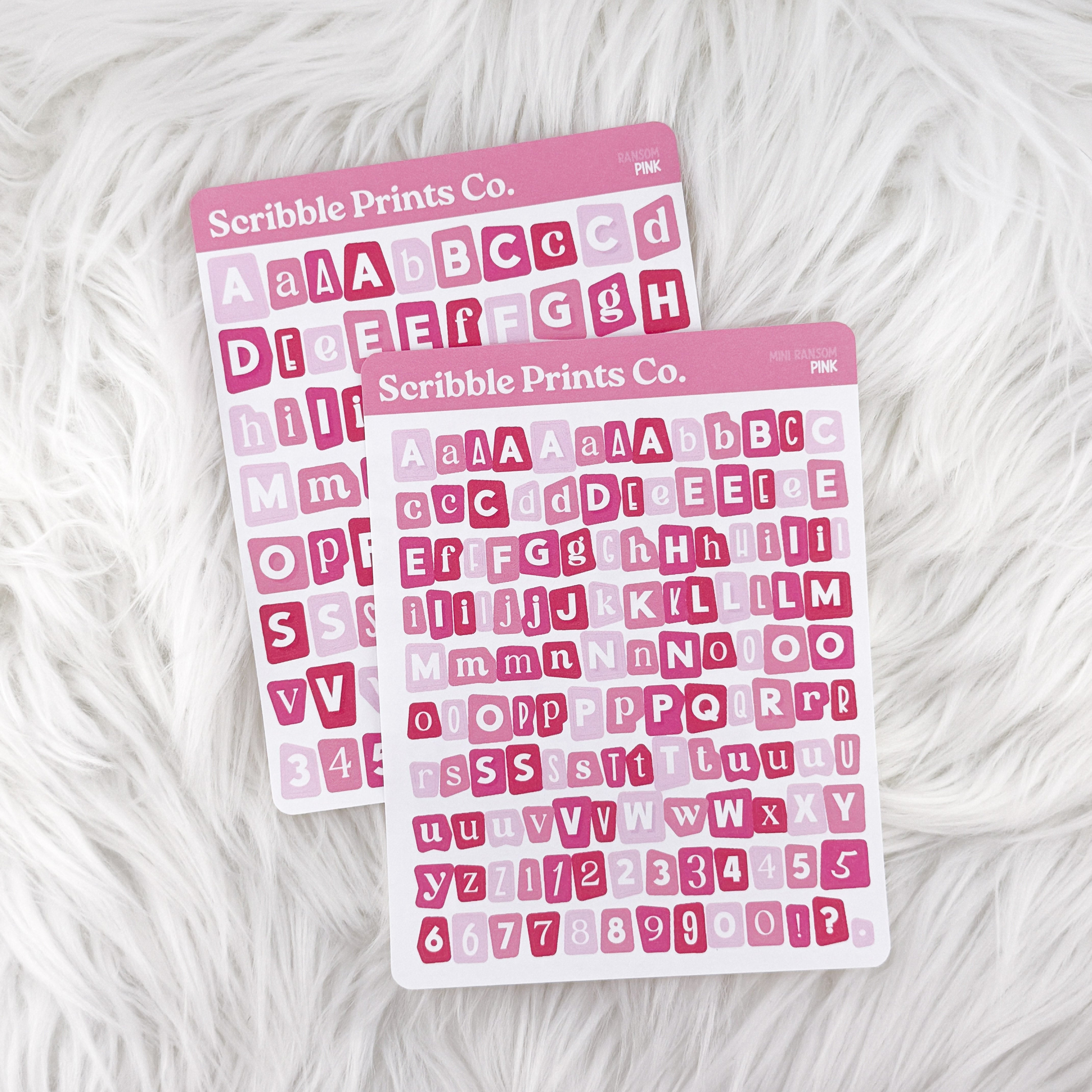 Ransom Letters // Matte Journal StickersPink Regular