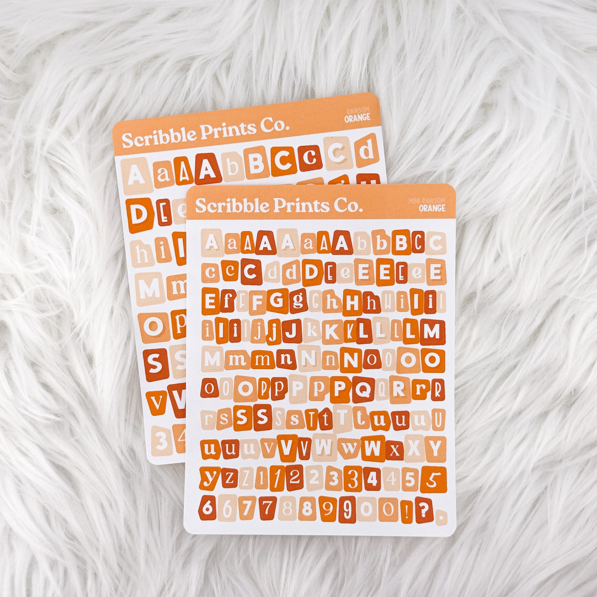 Ransom Letters // Matte Journal StickersOrange Regular