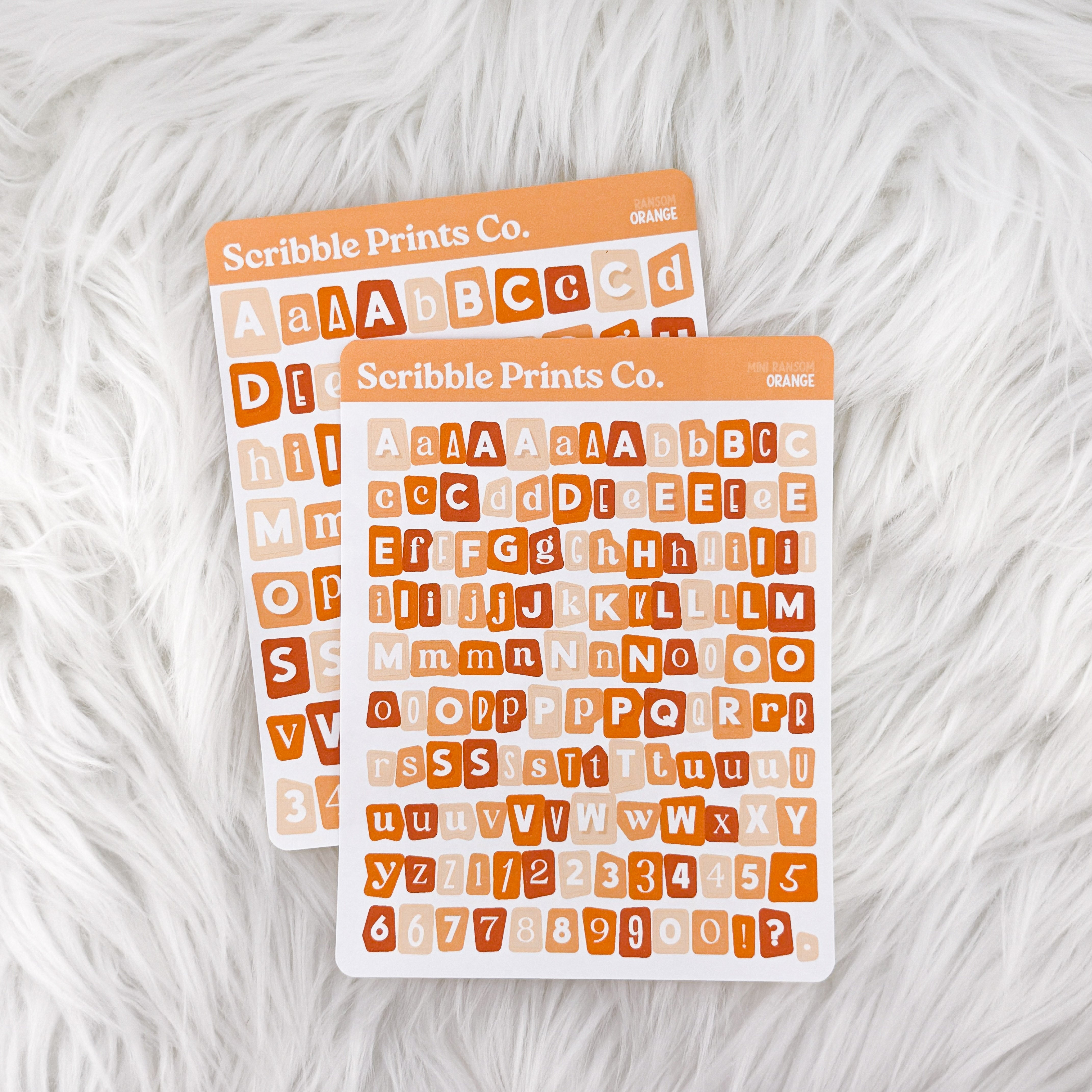 Ransom Letters // Matte Journal StickersOrange Regular