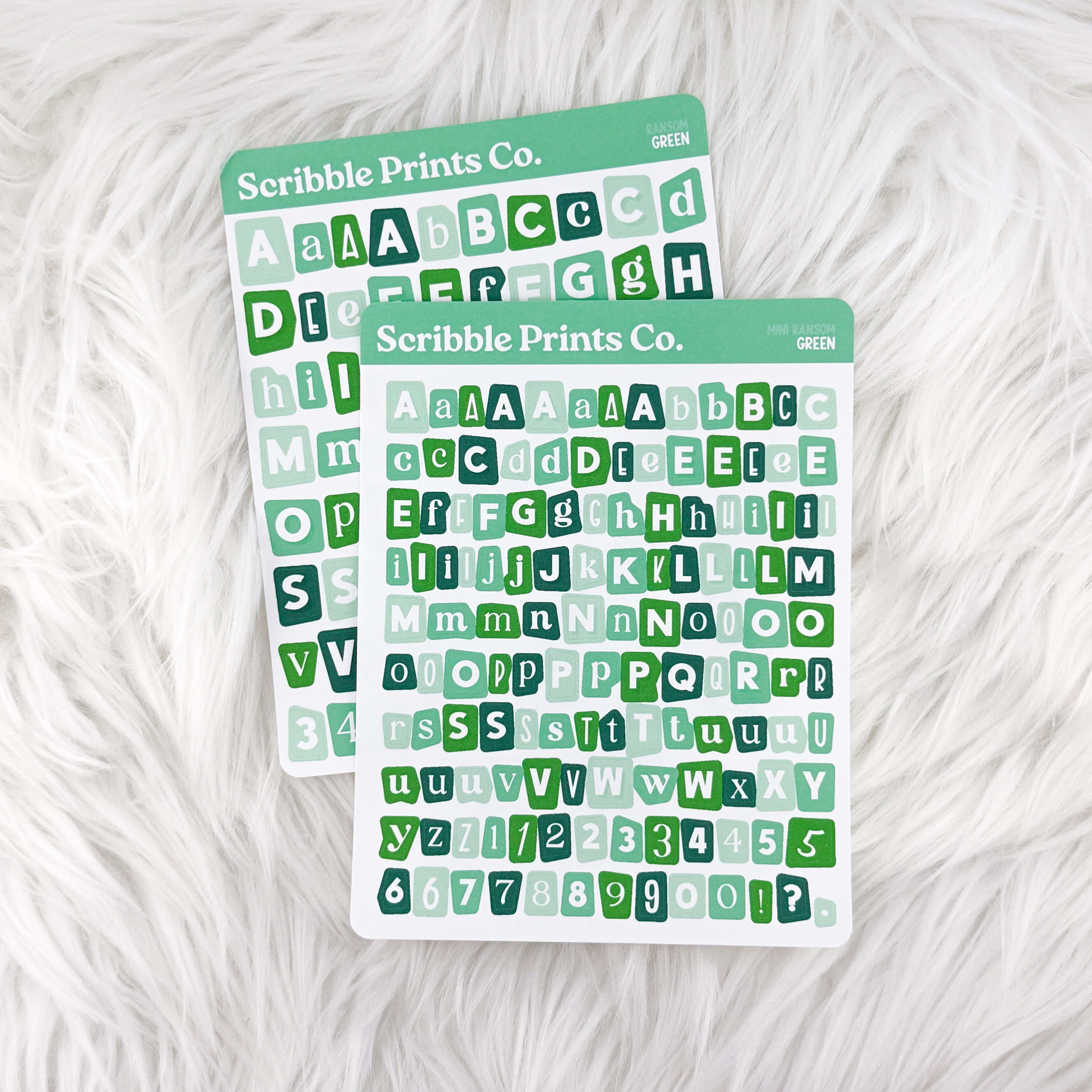 Ransom Letters // Matte Journal StickersGreen Regular