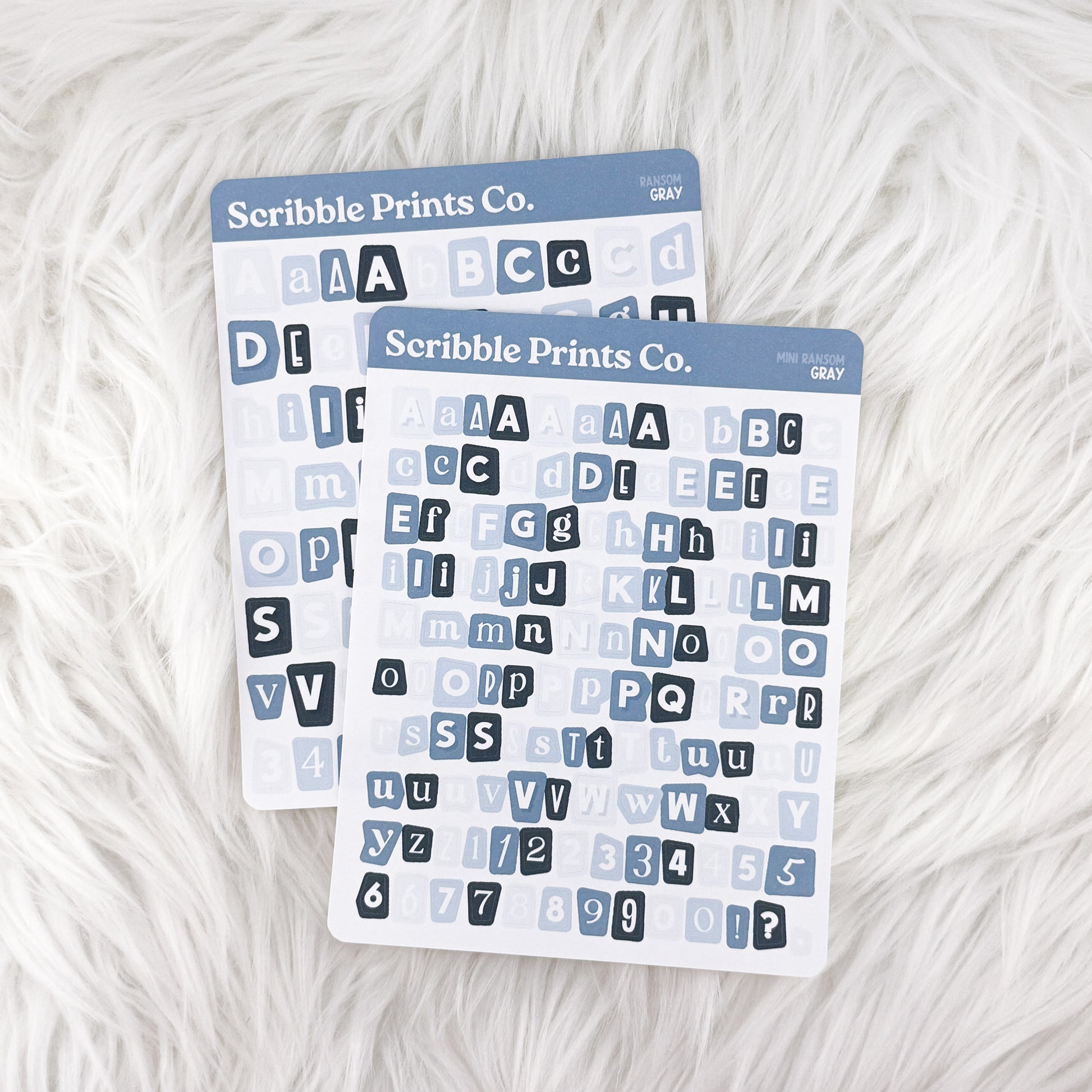 Ransom Letters // Matte Journal StickersGray Regular