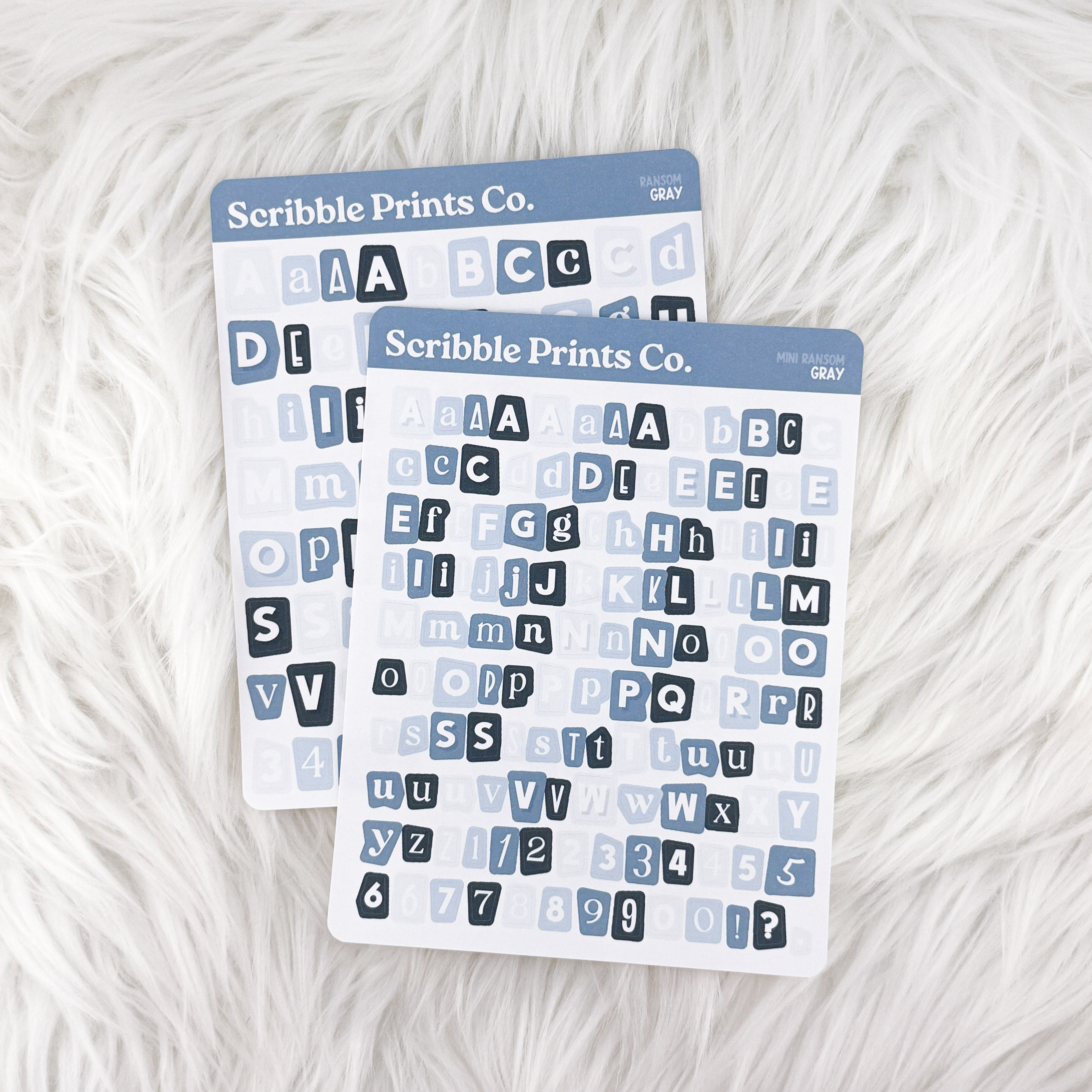 Ransom Letters // Matte Journal StickersGray Regular