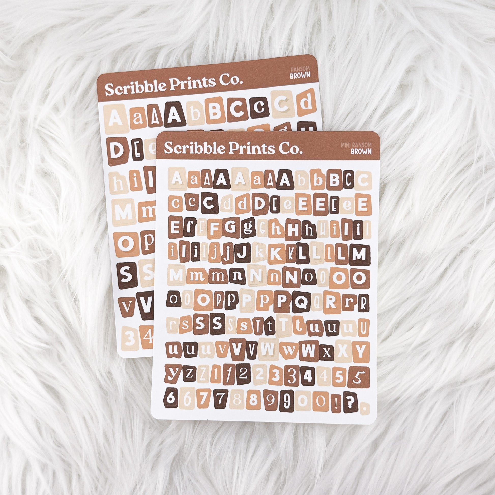 Ransom Letters // Matte Journal StickersBrown Regular