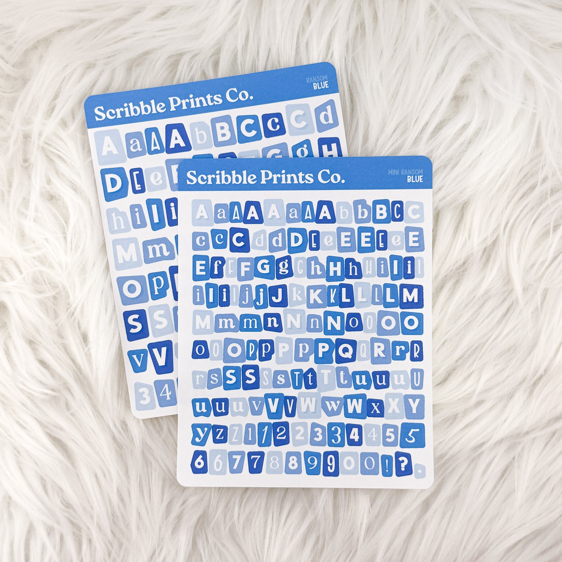 Ransom Letters // Matte Journal StickersBlue Regular