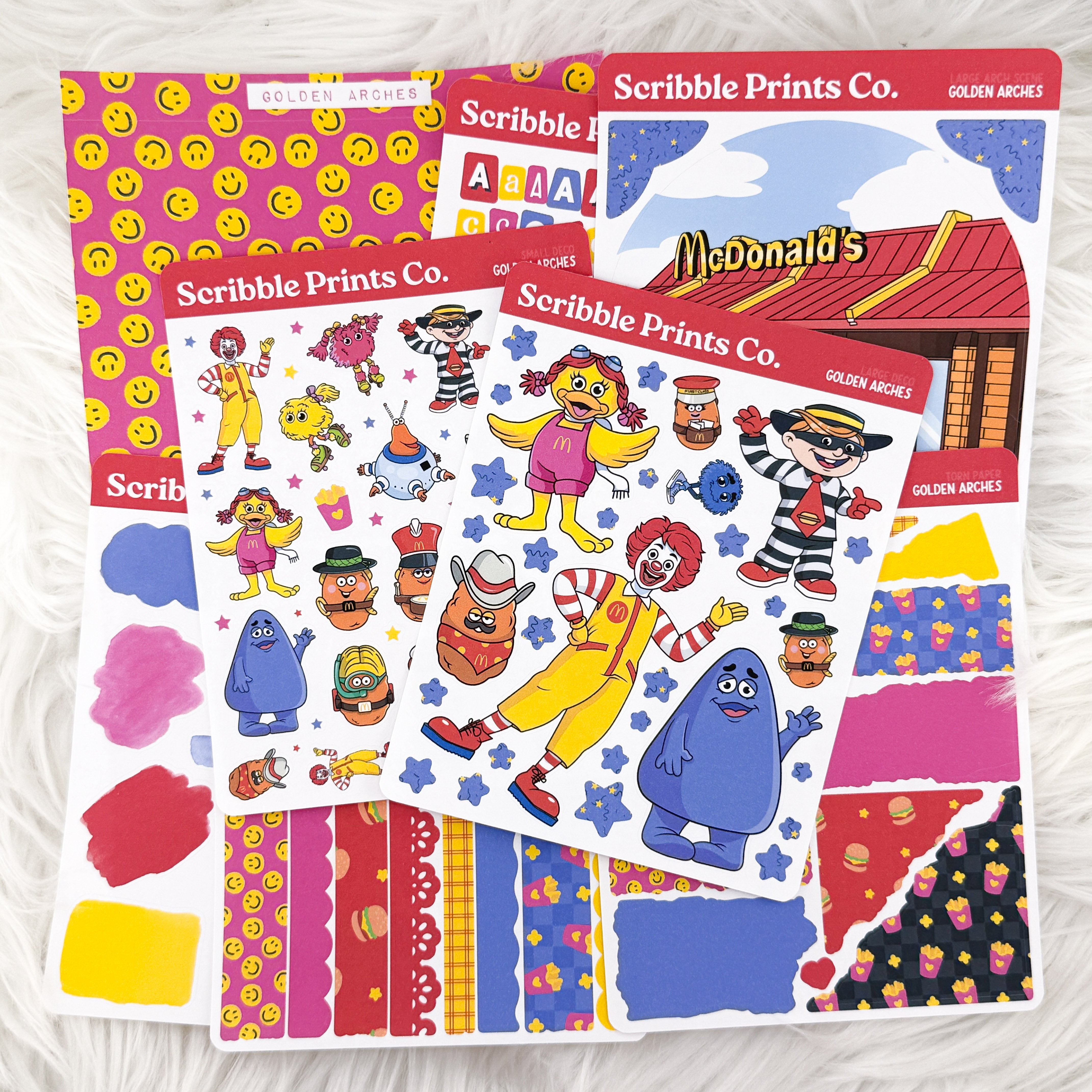 Golden Arches Journal Sticker Collection | Matte Removable Reading & Planner Stickers