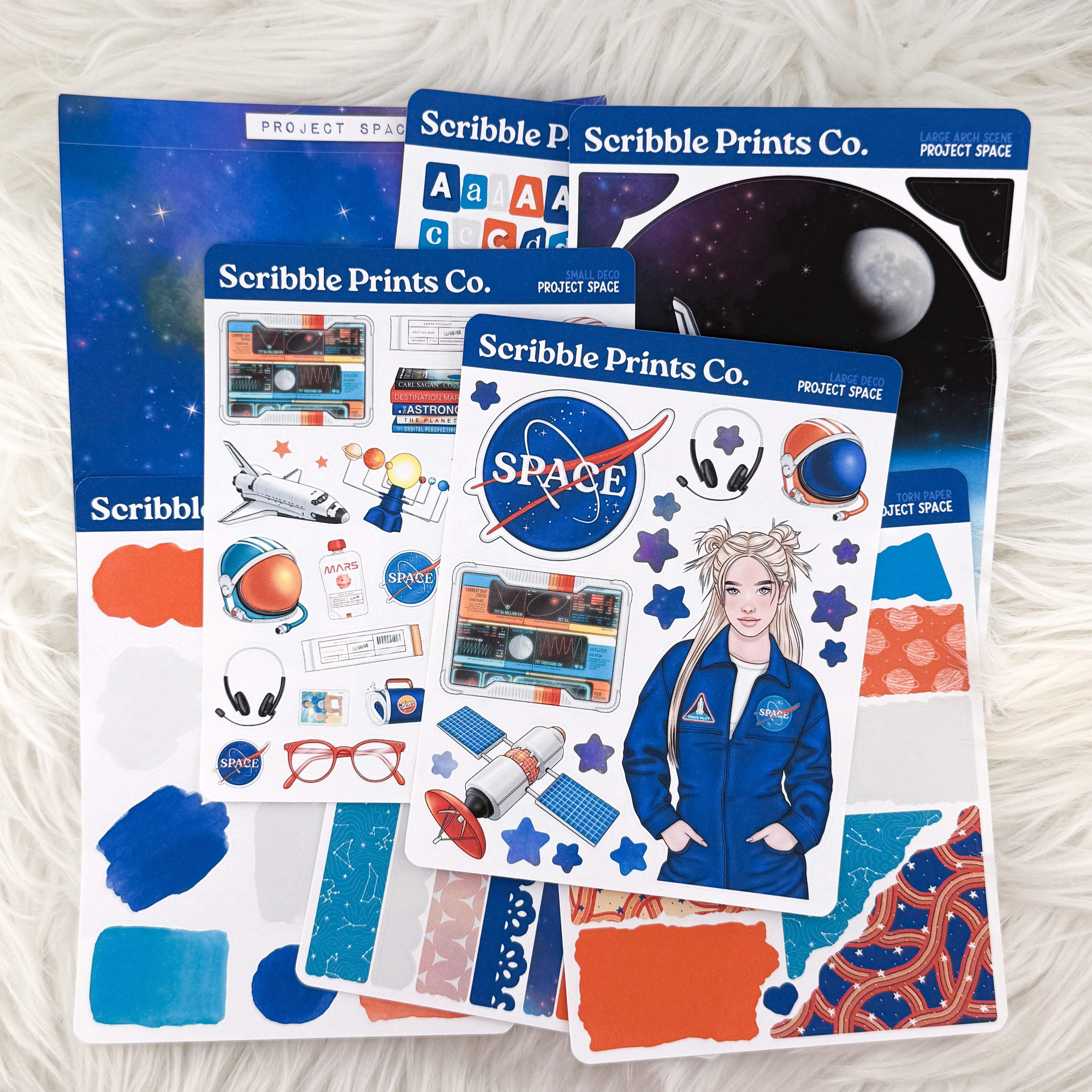 Project Space Journal Sticker Collection | Matte Removable Reading & Planner Stickers