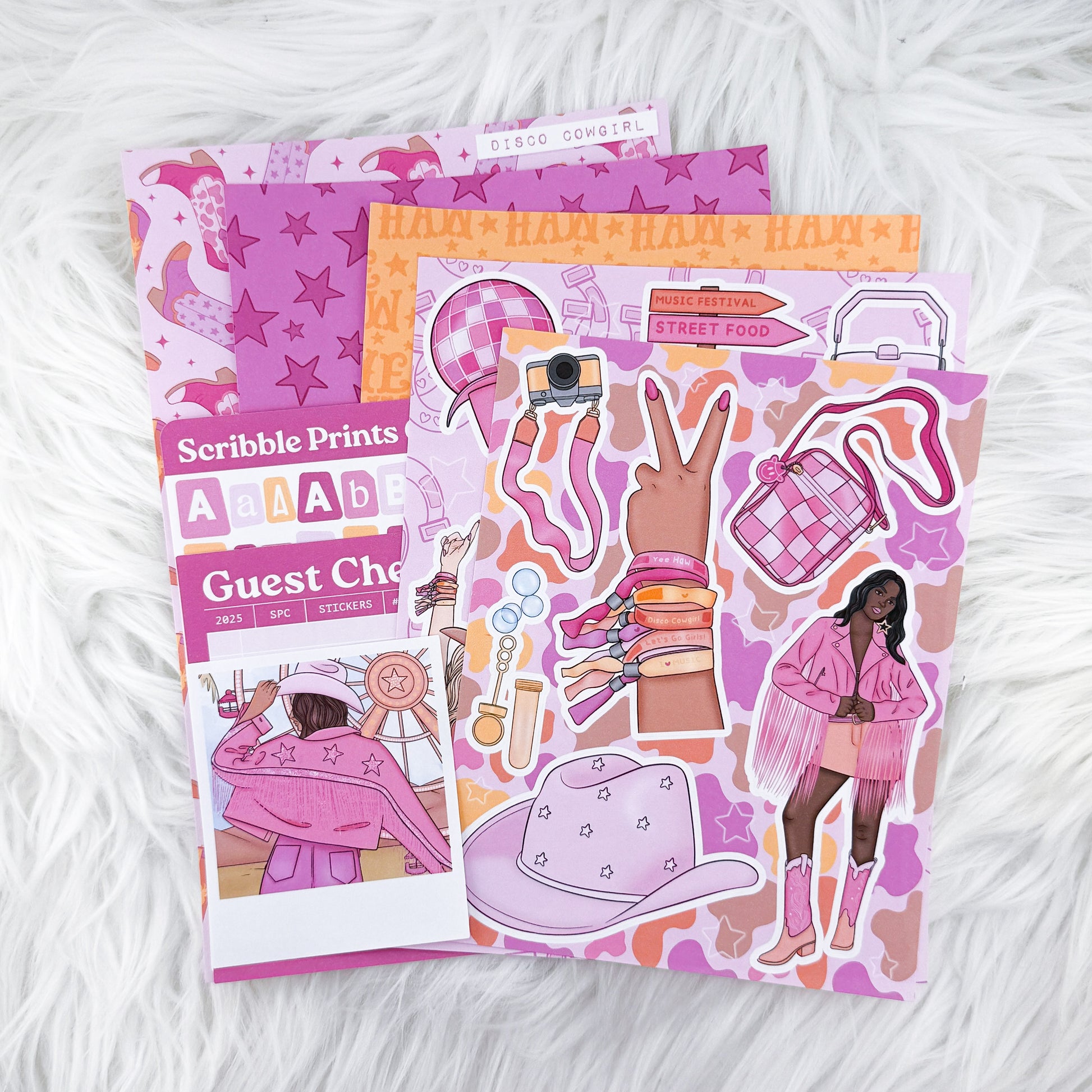 Disco Cowgirl – Junk Journal Collage Kit // Matte Sticker Collection