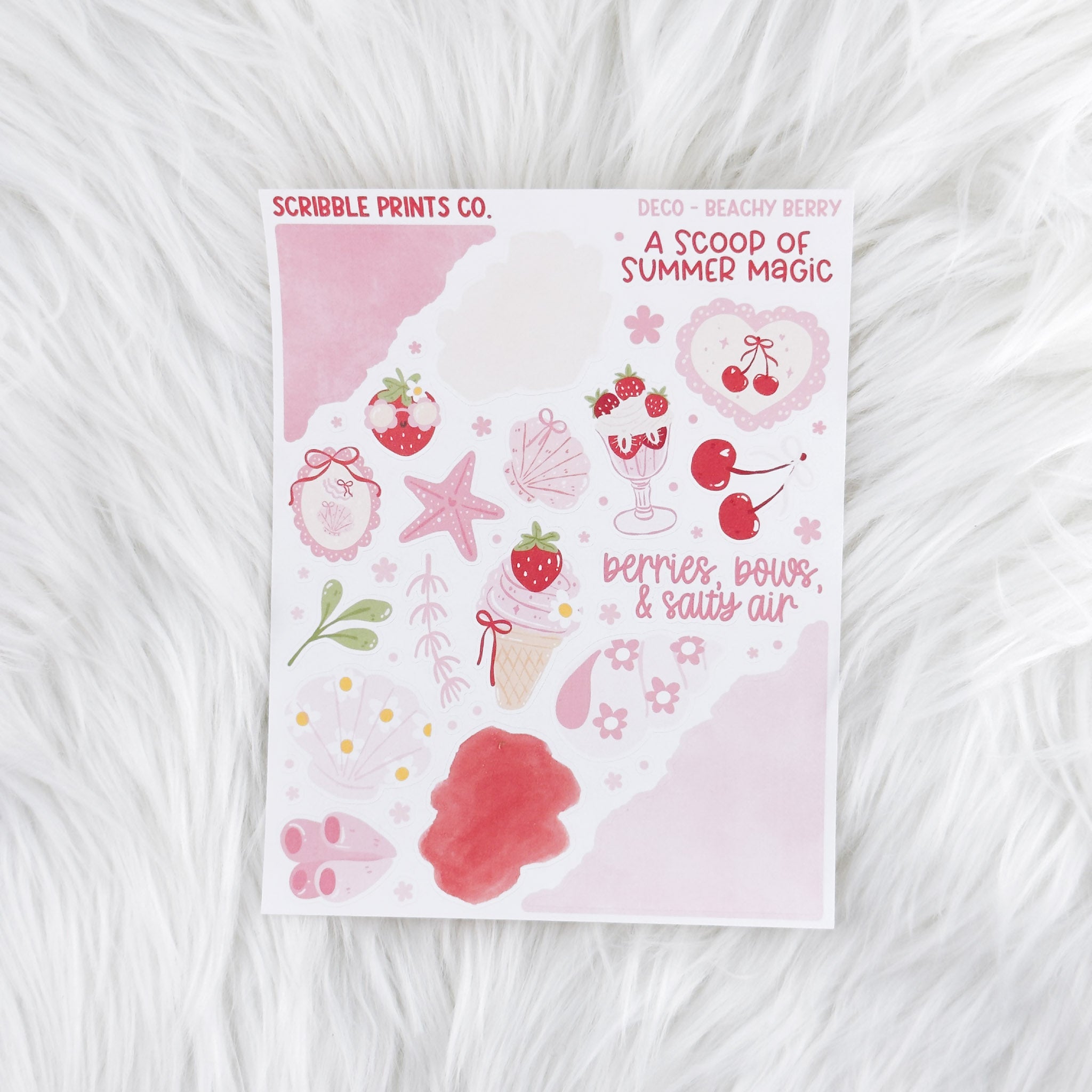 Beachy Berry – Deco // Matte Journal Stickers