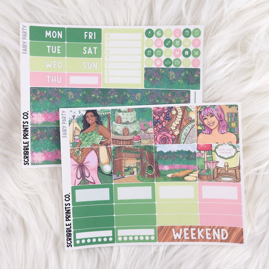Fairy Party – Matte Hobonichi Cousin Weekly Sticker Kit