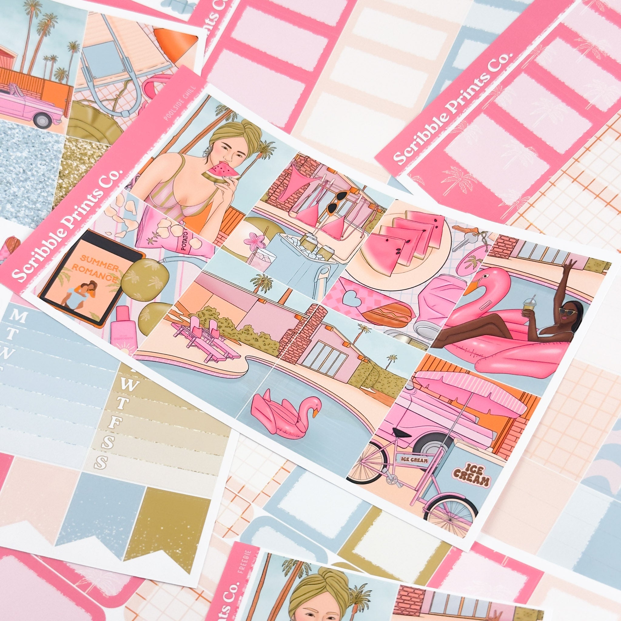 Poolside Chill – Glossy Weekly Planner Kit