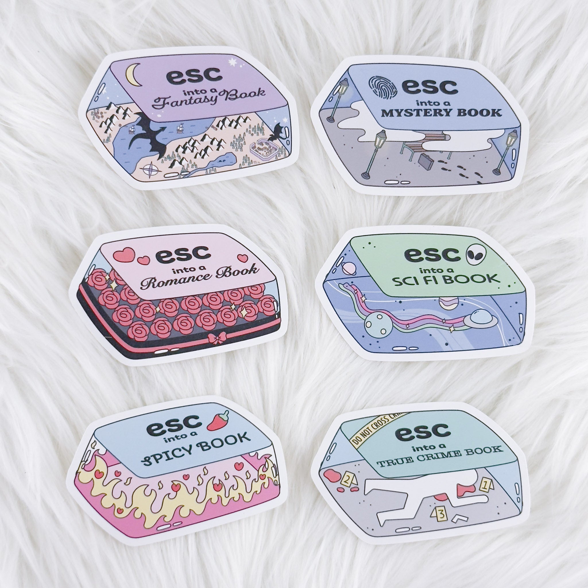 Bookish Keycap // Large Matte Deco Sticker for Journals