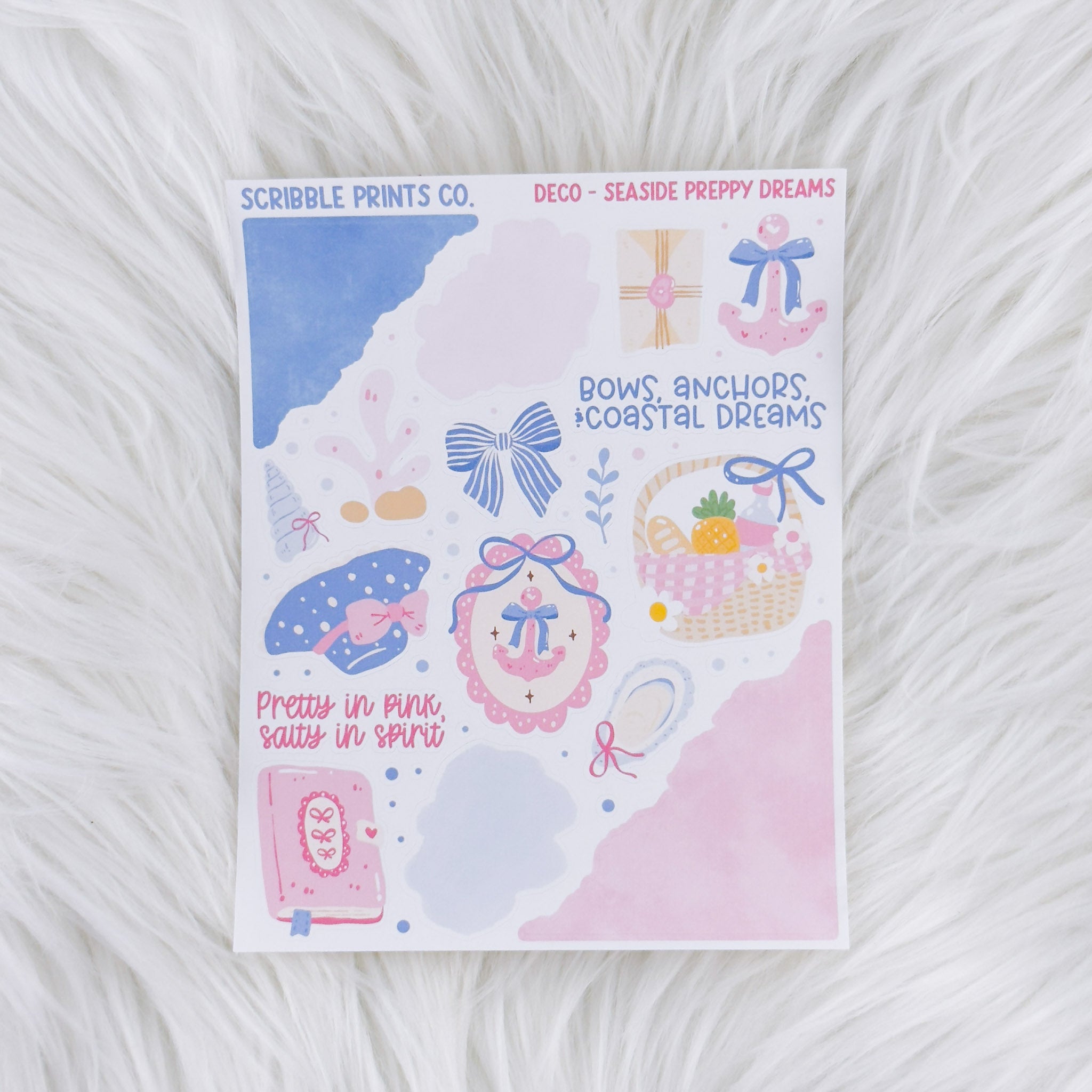 Seaside Preppy Dreams – Deco // Matte Journal Stickers