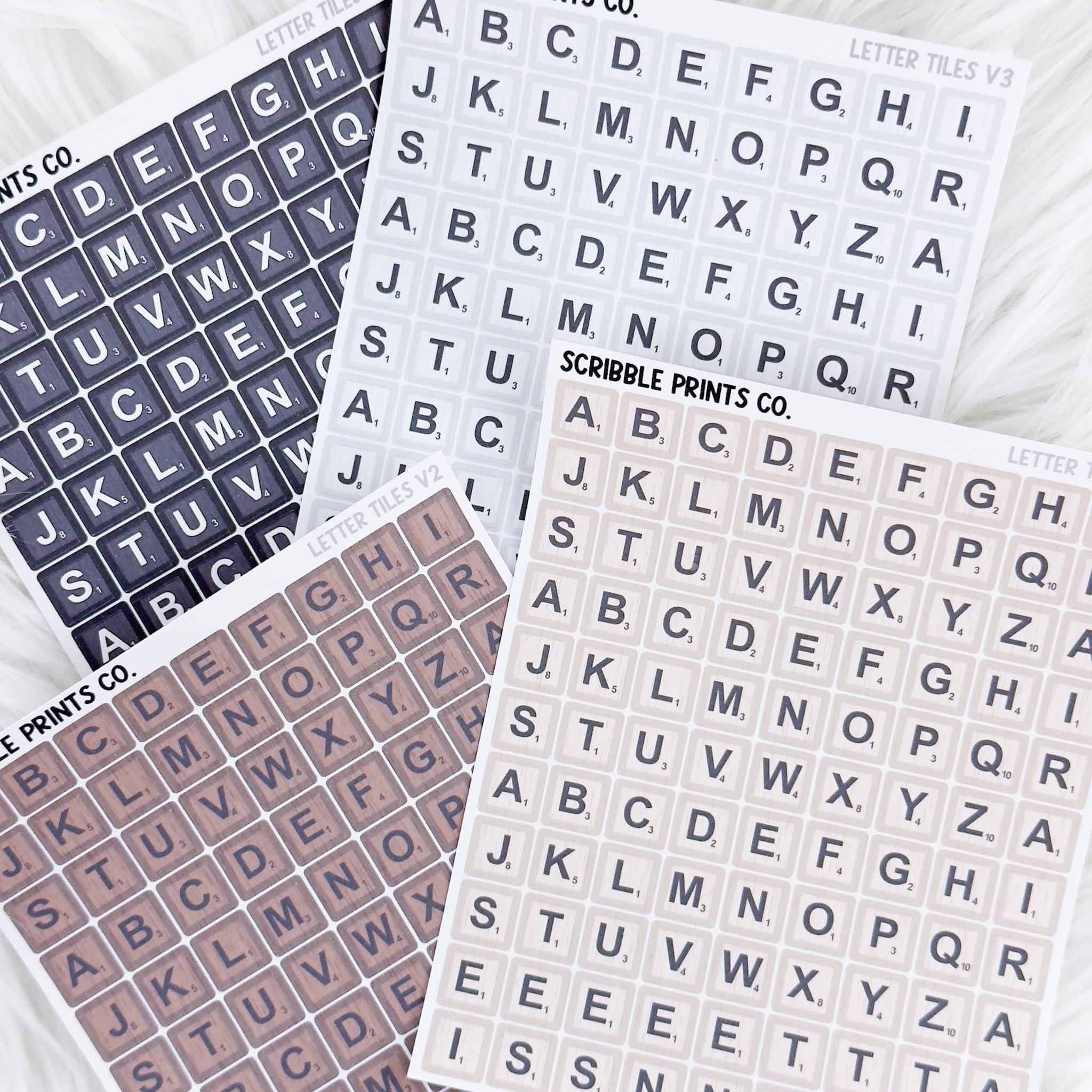 Small Letter Tiles // Matte Journal Stickers – Scribble Prints Co.