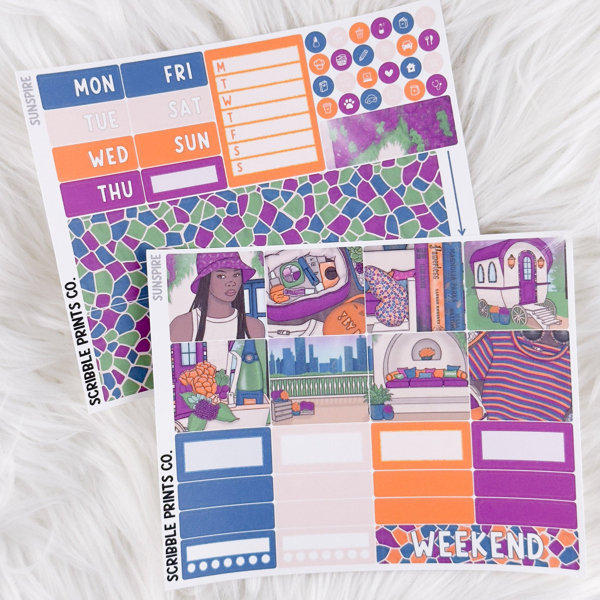Sunspire – Matte Hobonichi Cousin Weekly Sticker Kit