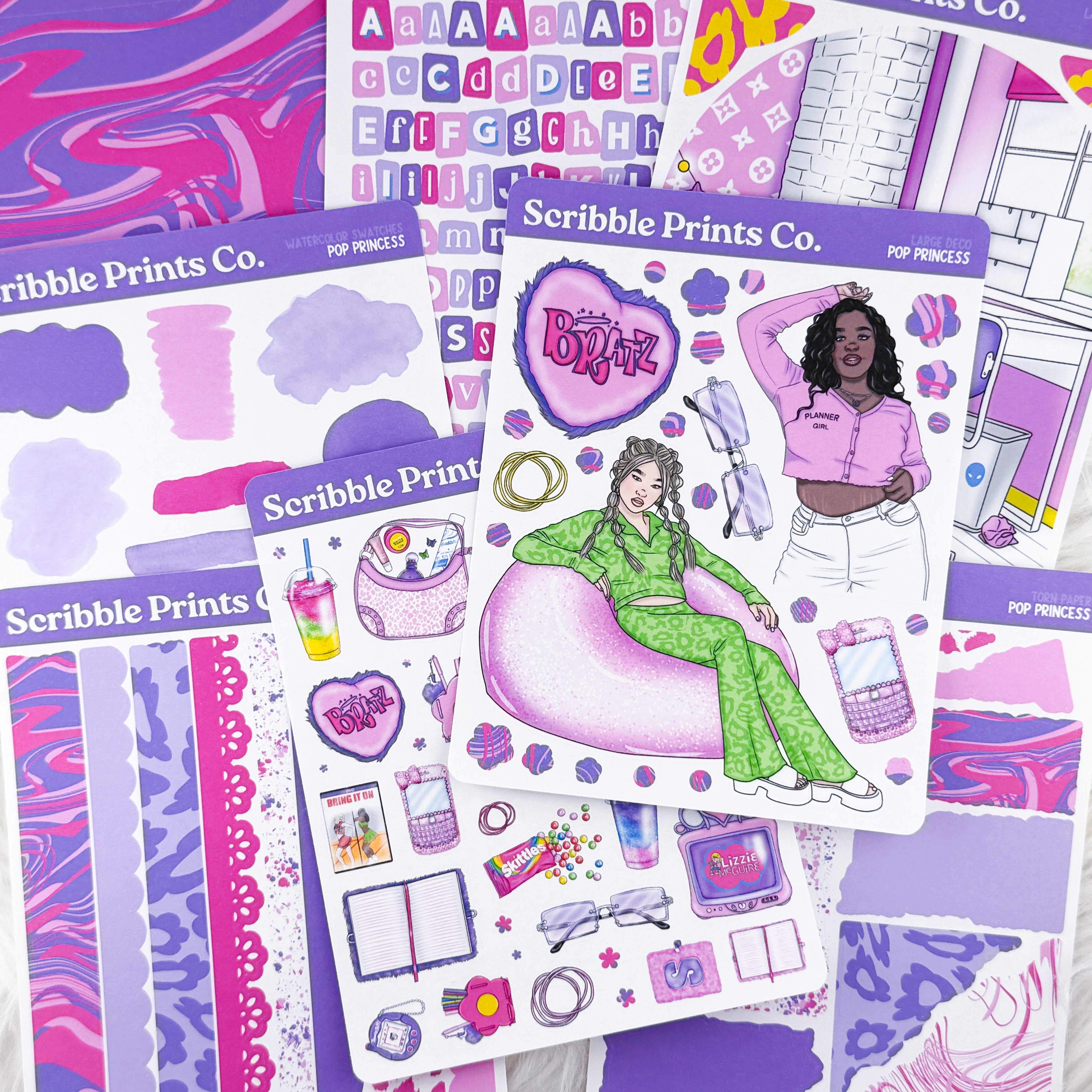 Pop Princess Journal Sticker Collection | Matte Removable Reading & Planner Stickers