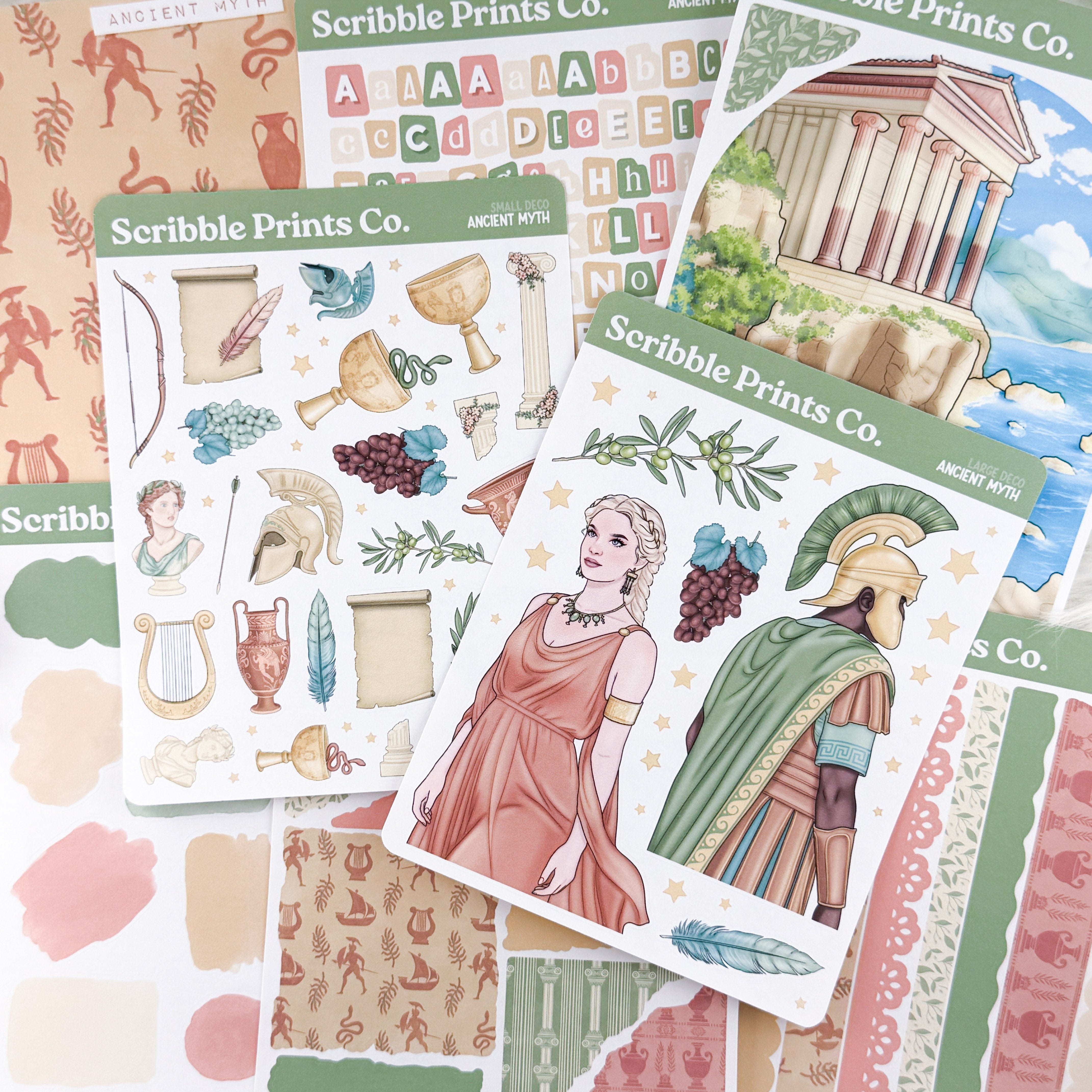 Ancient Myth Journal Sticker Collection | Matte Removable Reading & Planner Stickers