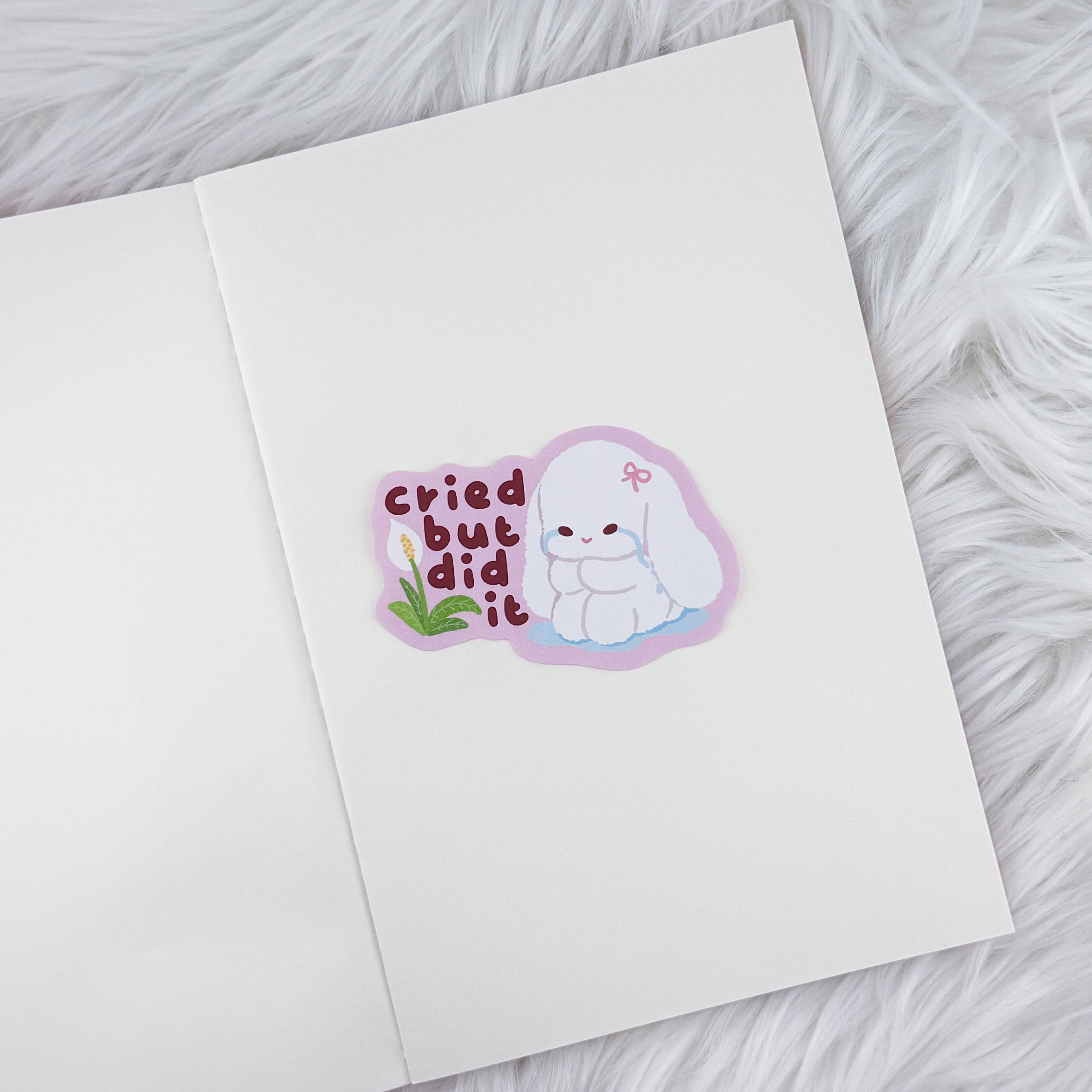 Cried But Did It // Large Matte Deco Sticker for Journals