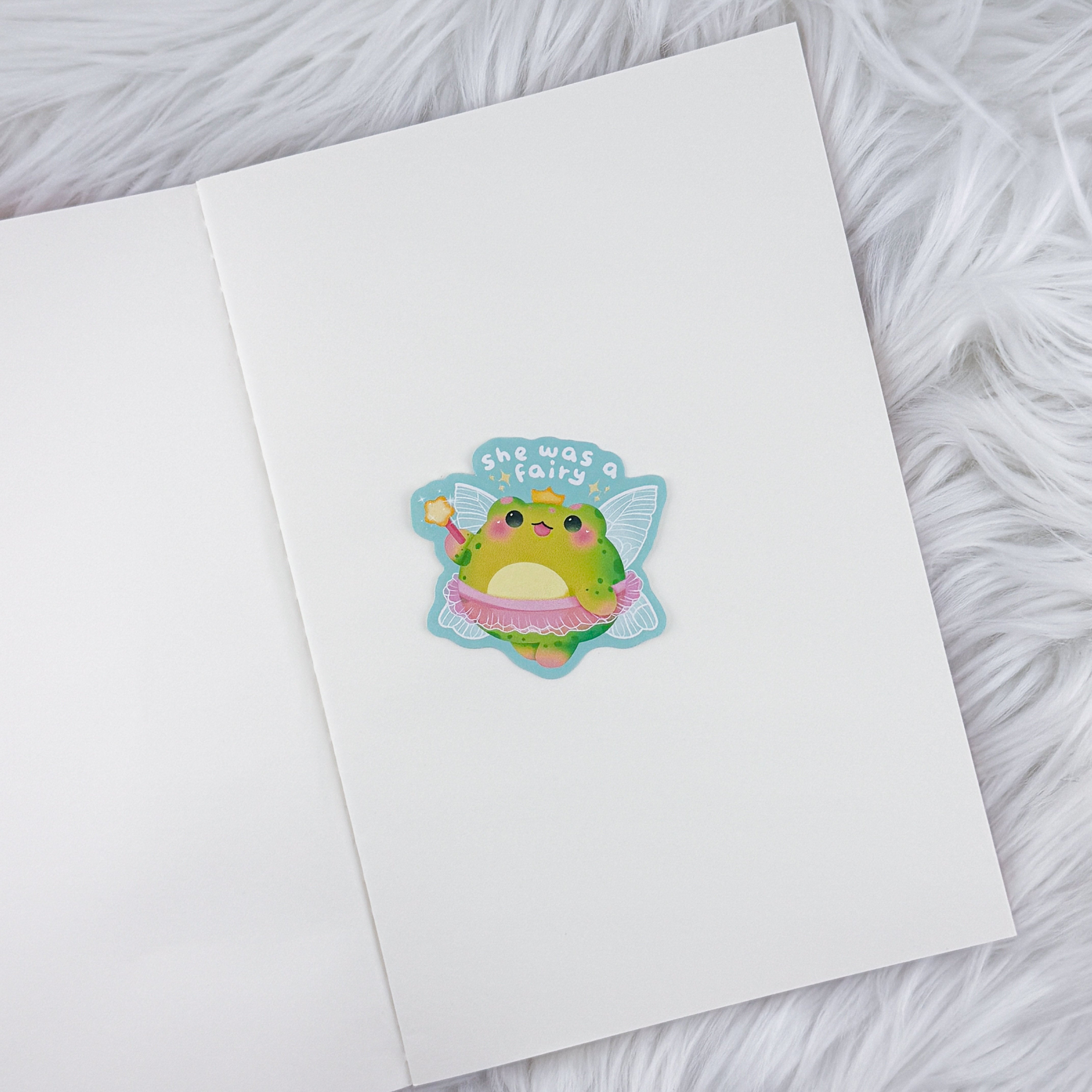 Fairy Frog // Large Matte Deco Sticker for Journals