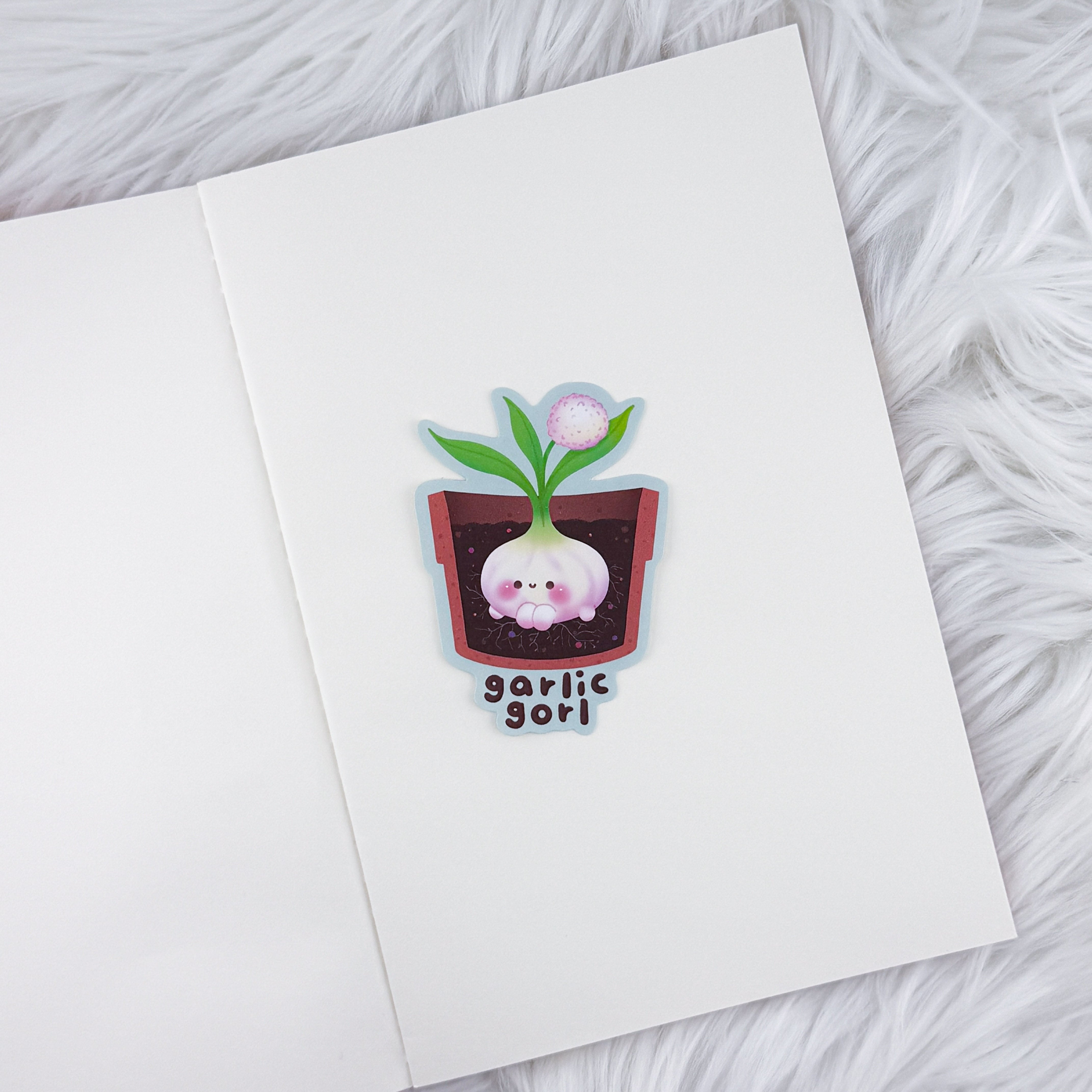 Garlic Gorl // Large Matte Deco Sticker for Journals