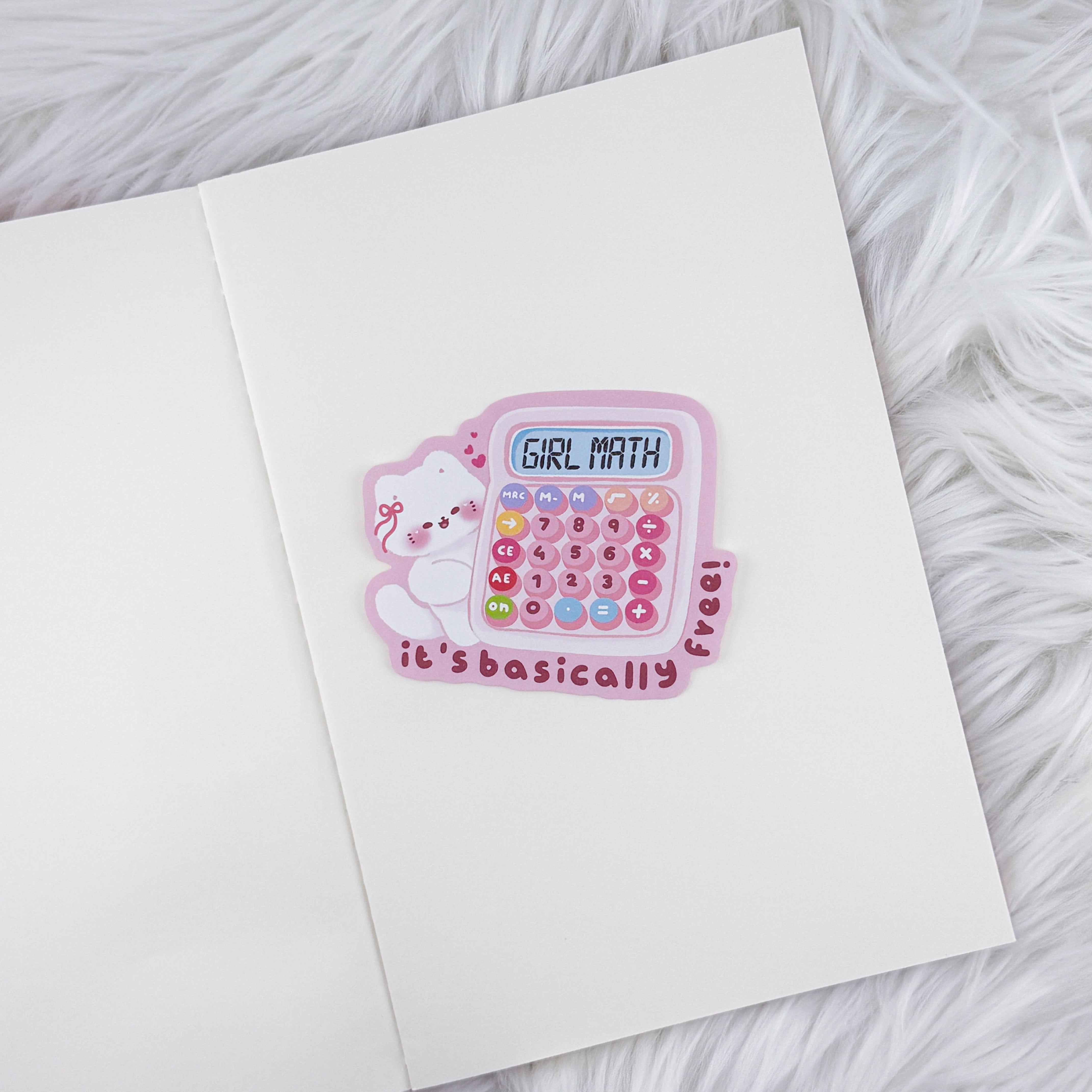 Girl Math // Large Matte Deco Sticker for Journals