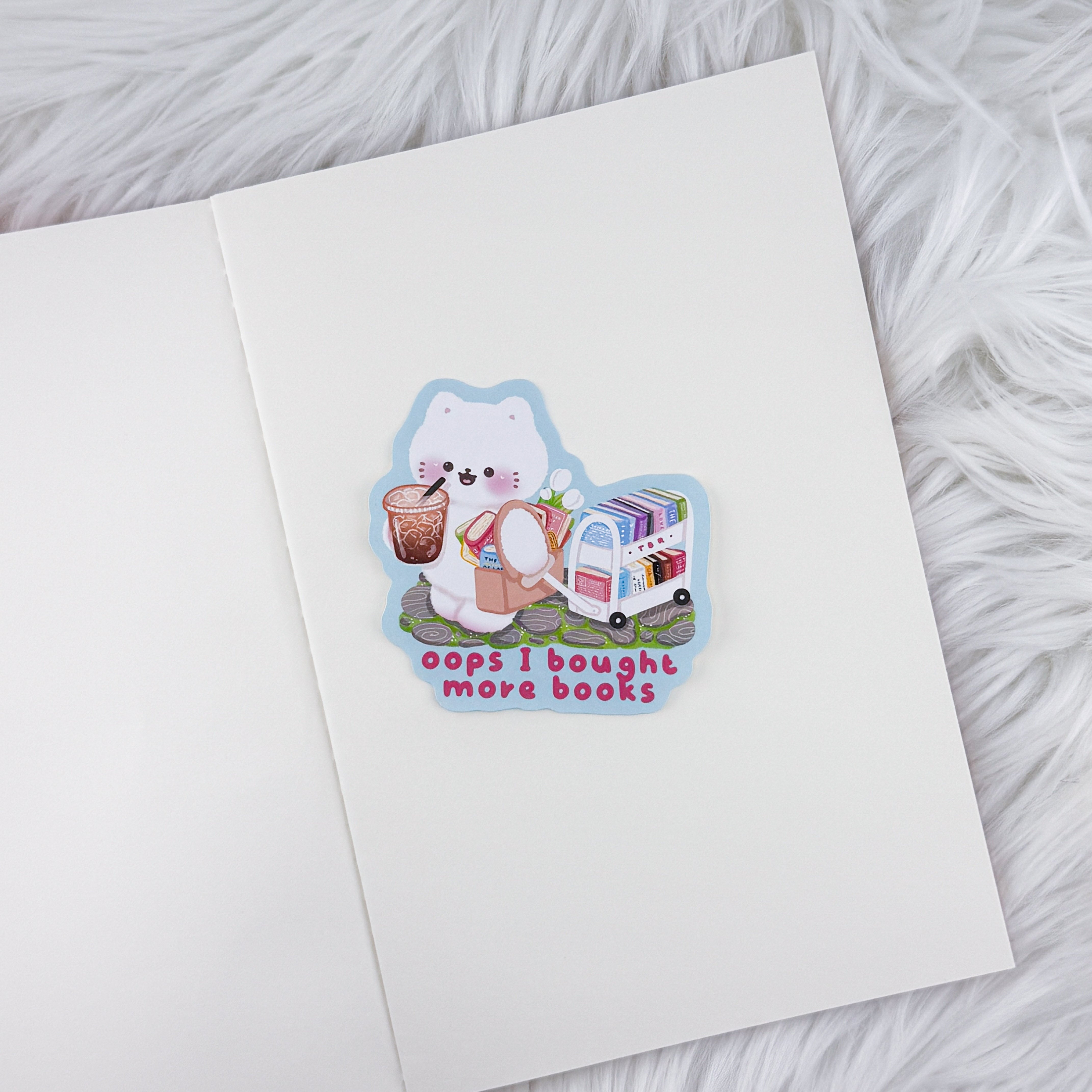 Oops More Books // Large Matte Deco Sticker for Journals