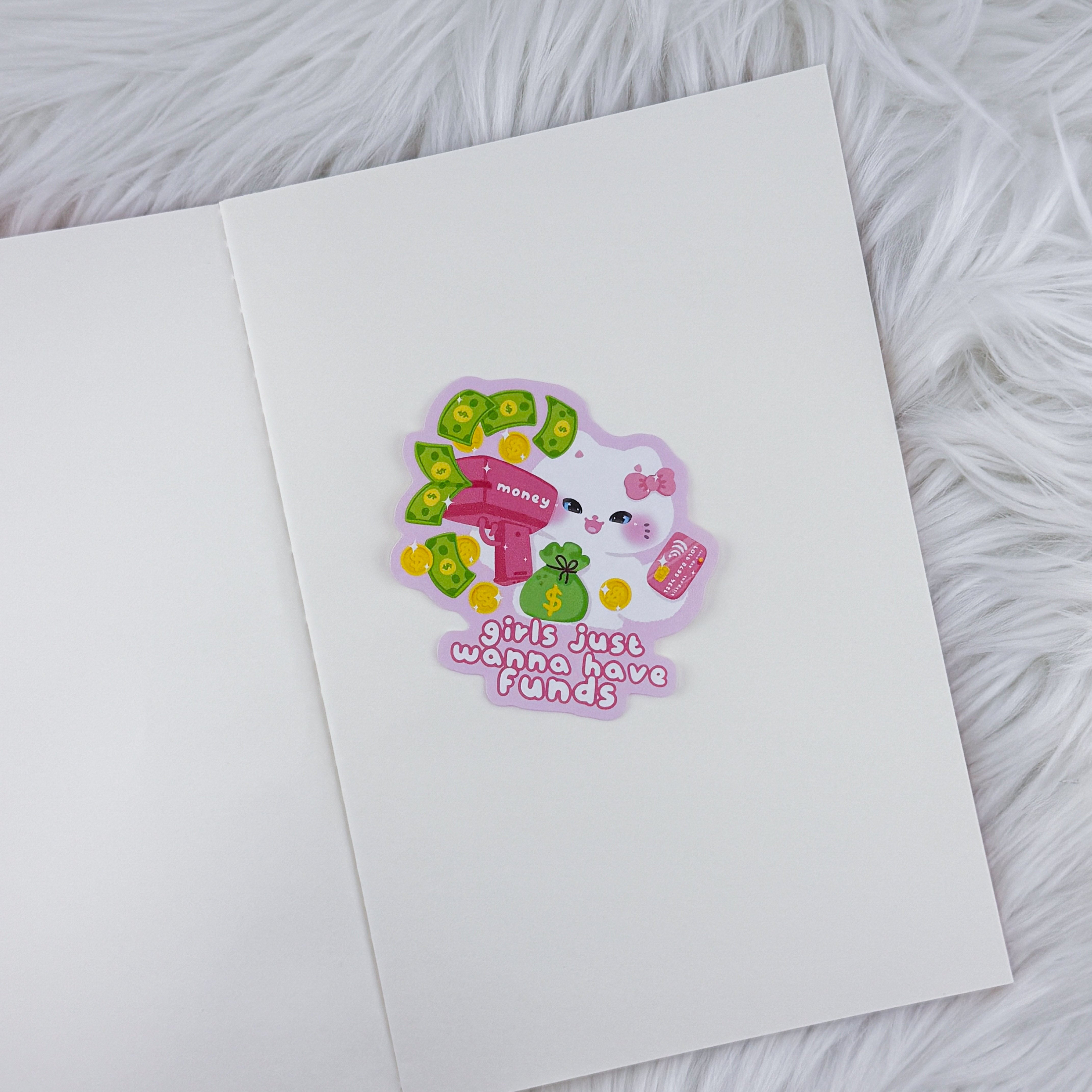 Wanna Have Funds // Large Matte Deco Sticker for Journals